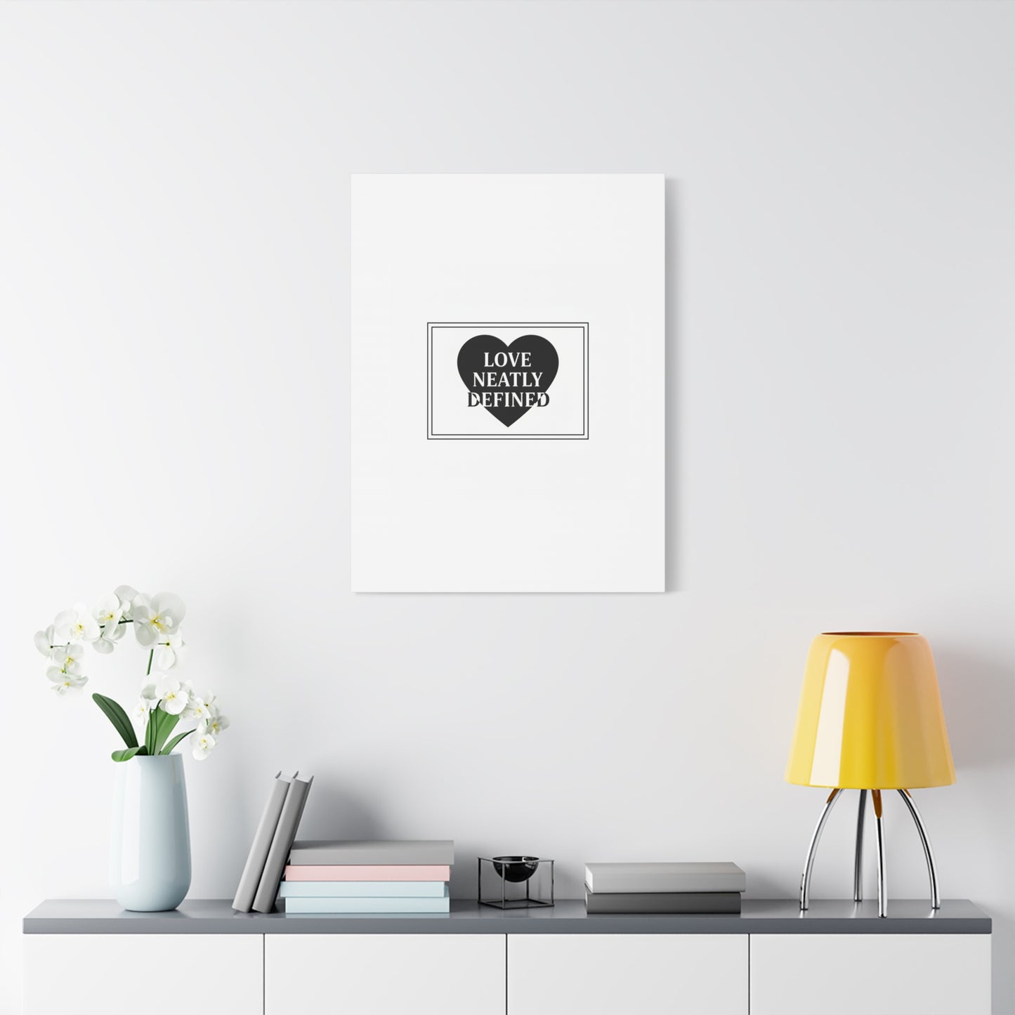 Love Neatly Defined Canvas, editorial black and white love print | elegant typography poster