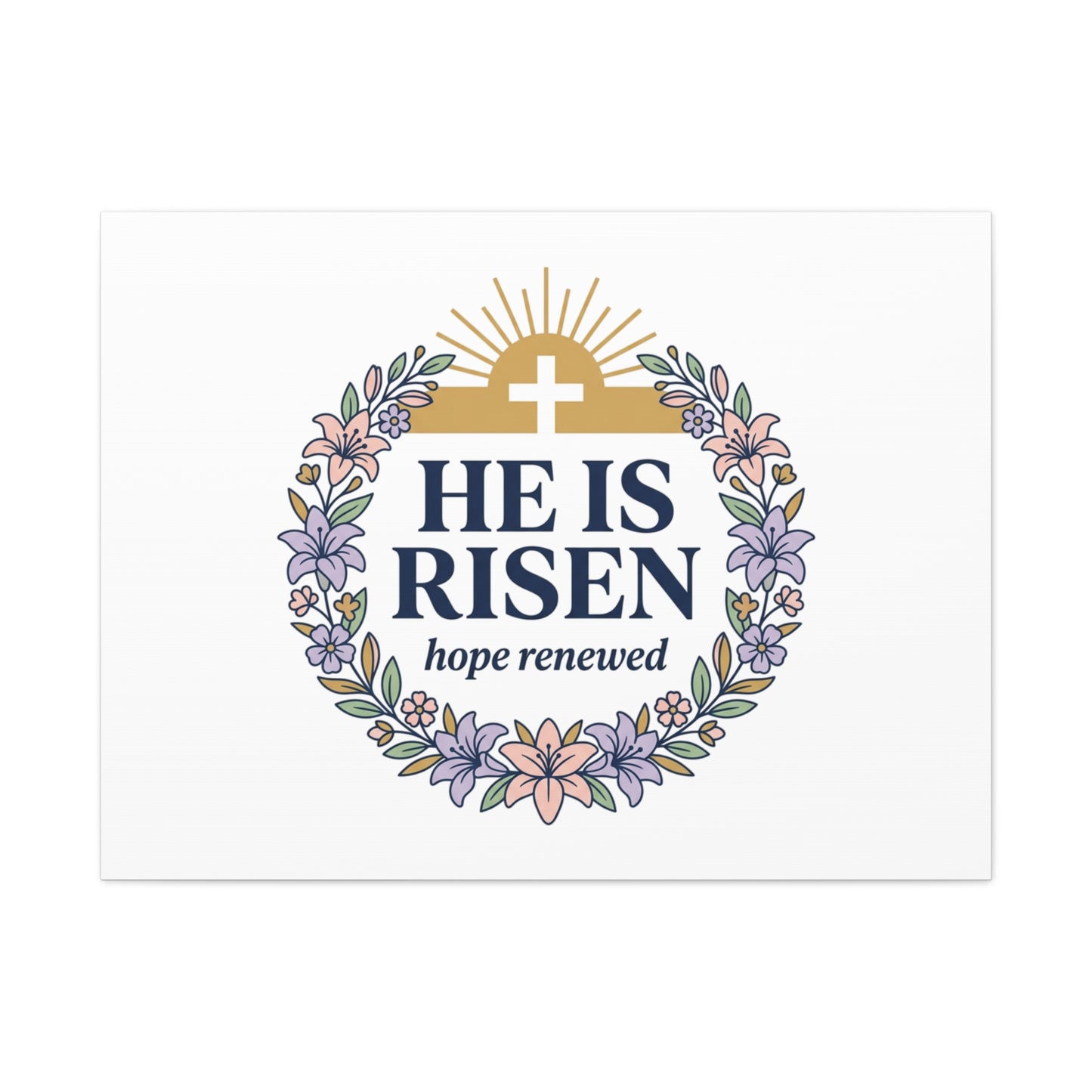 He Is Risen Canvas | Christian Easter Wall Art, Resurrection Scripture