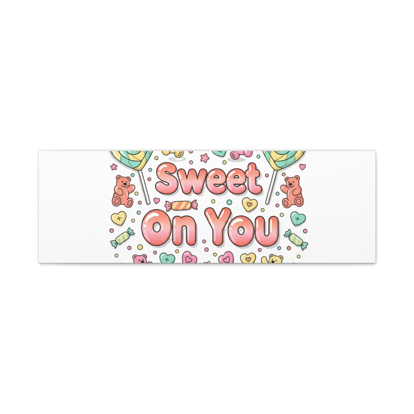 Sweet On You Canvas | Valentine Candycore heart candy pattern, pastel snackcore art