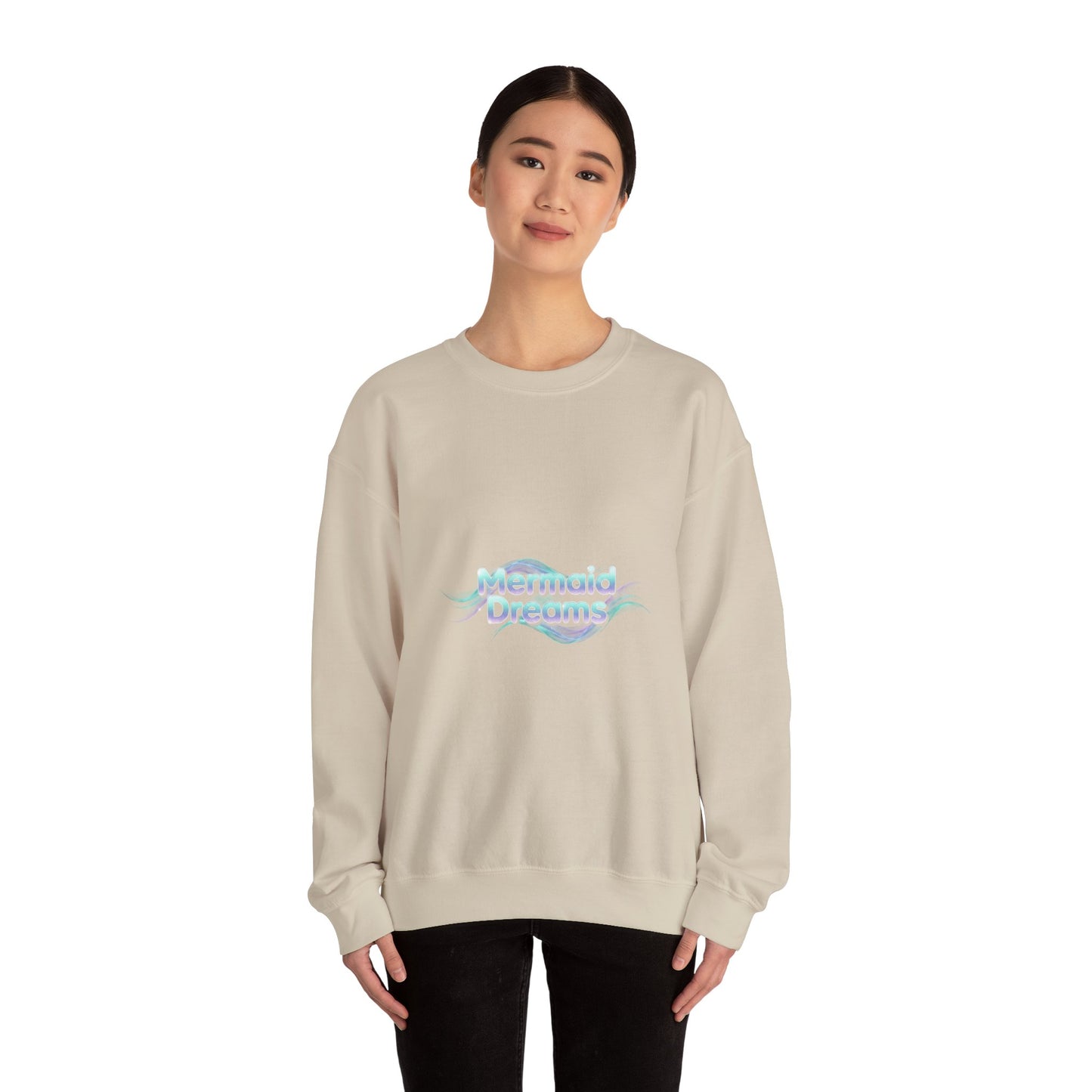 Mermaid Dreams Sweatshirt | iridescent text, pearly word accent