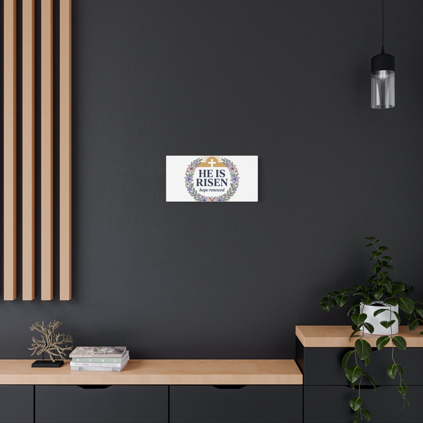 He Is Risen Canvas | Christian Easter Wall Art, Resurrection Scripture