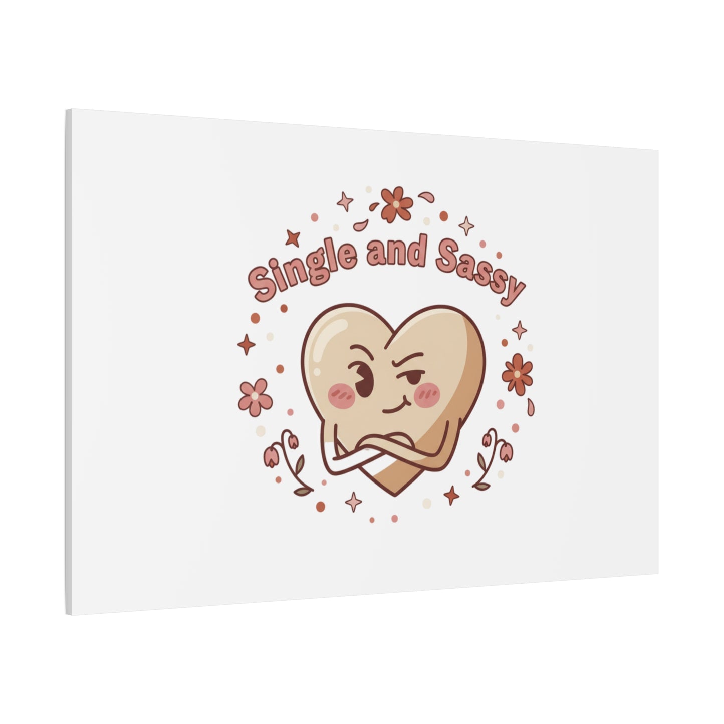 Single and Sassy Heart Canvas | Anti‑Valentine, Pastel Cynic Wall Art