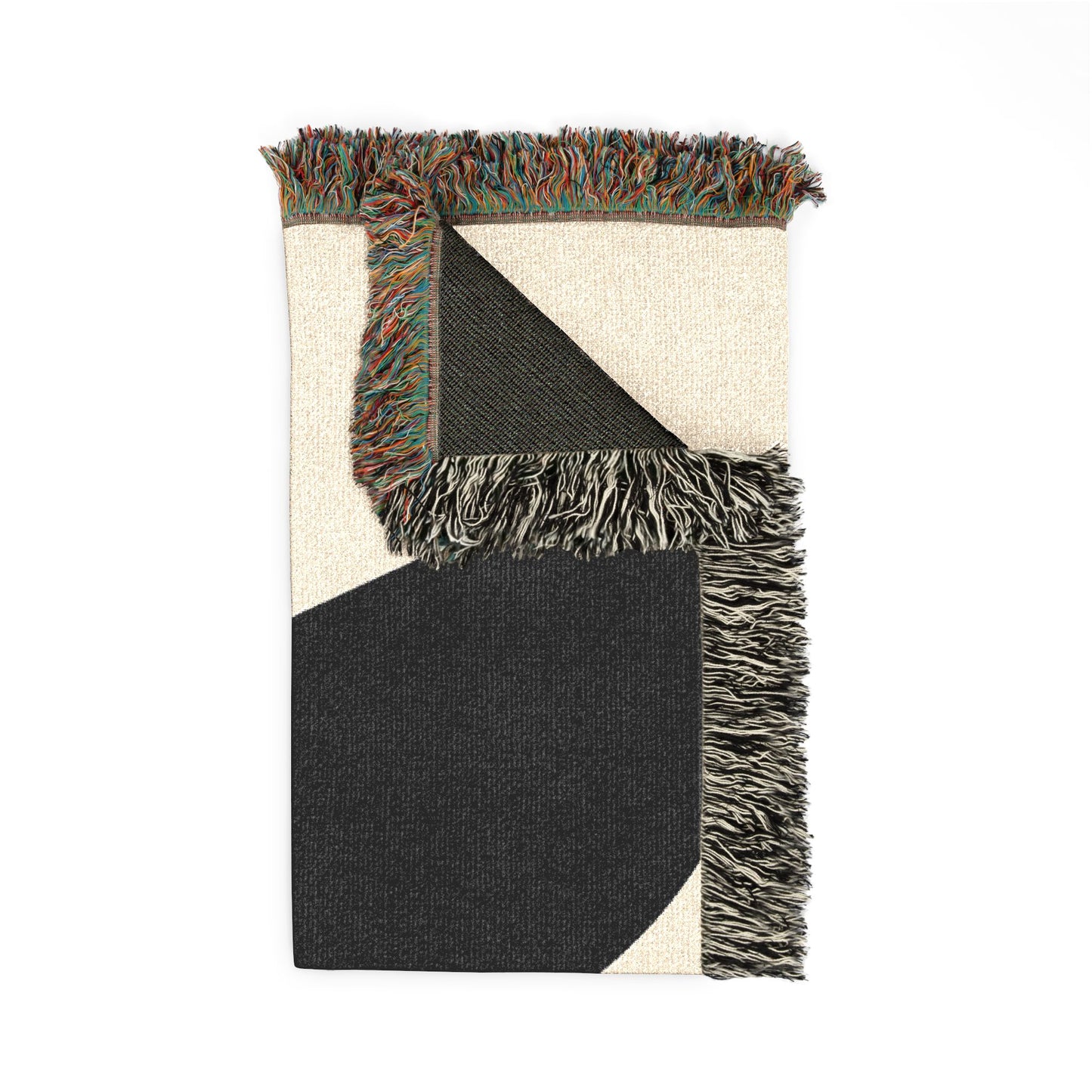 Abstract Curved Stripes Woven Blanket | Modern Geometric Throw
