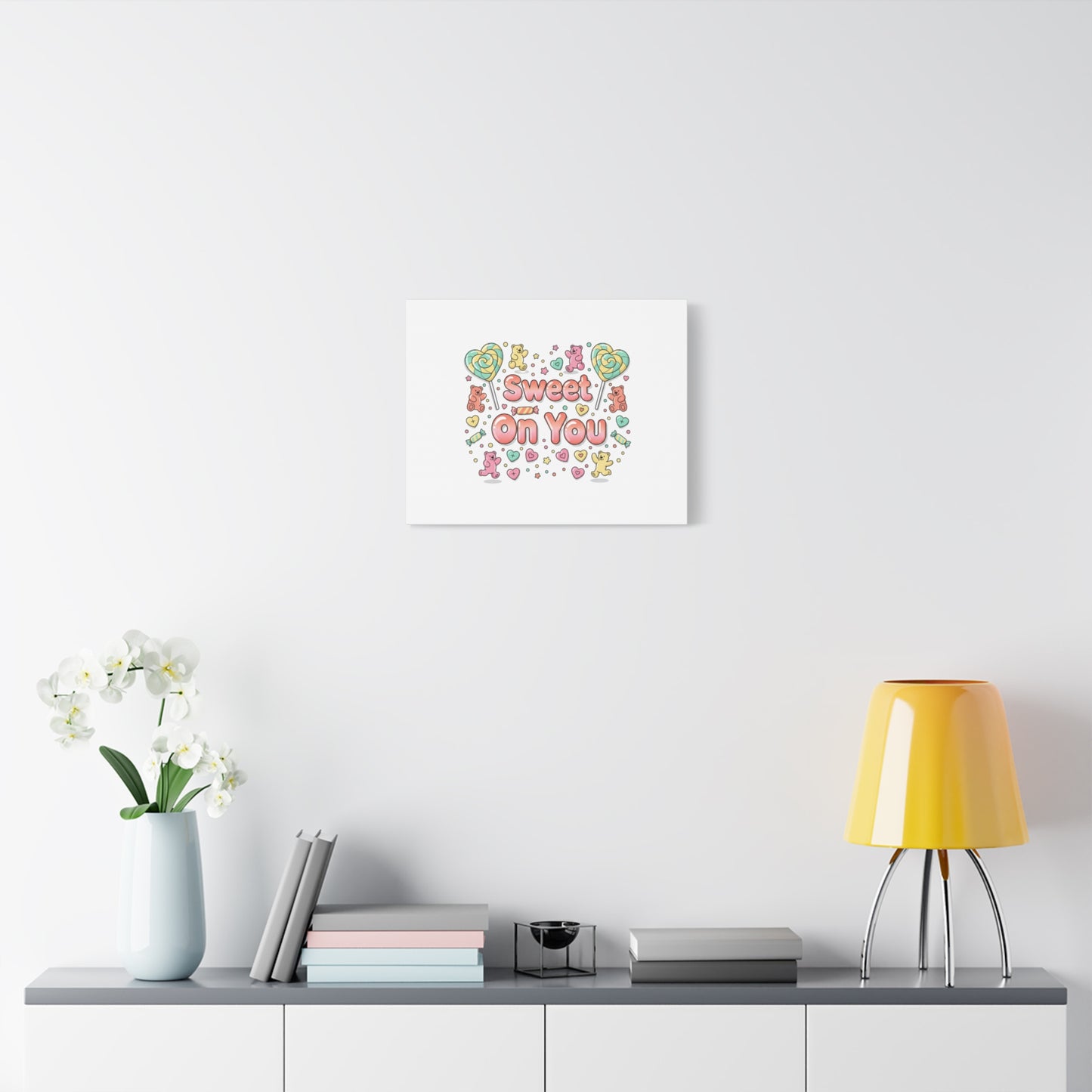 Sweet On You Canvas | Valentine Candycore heart candy pattern, pastel snackcore art