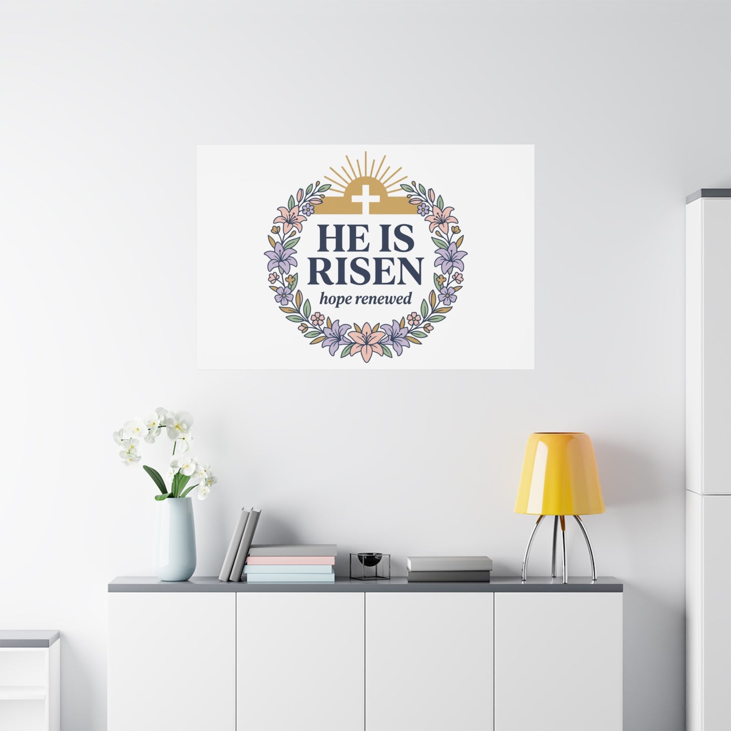 He Is Risen Canvas | Christian Easter Wall Art, Resurrection Scripture