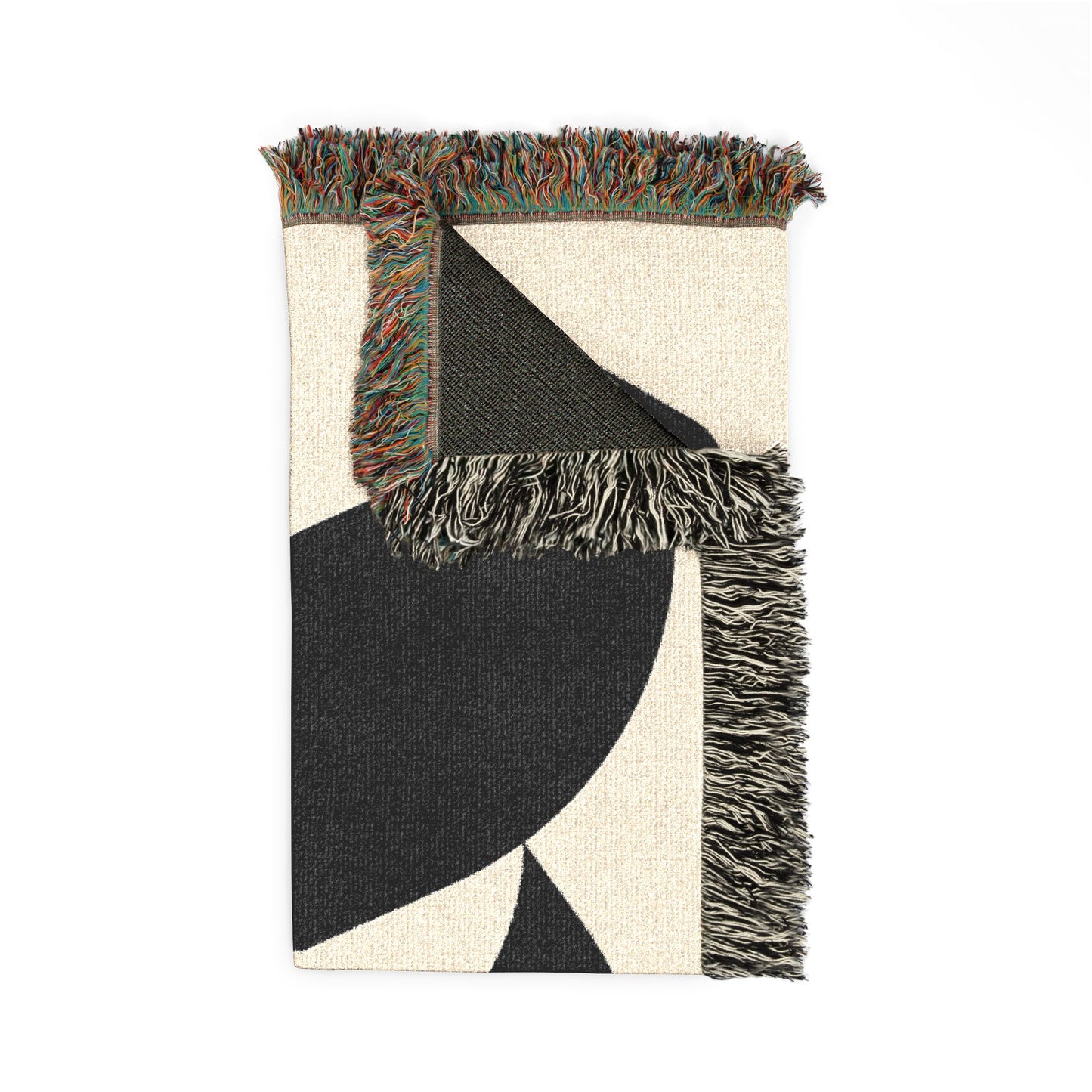 Abstract Curved Stripes Woven Blanket | Modern Geometric Throw