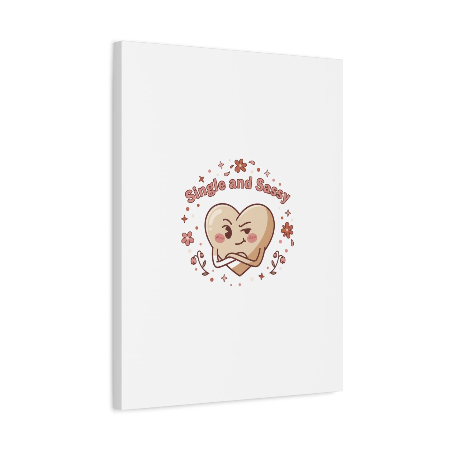 Single and Sassy Heart Canvas | Anti‑Valentine, Pastel Cynic Wall Art