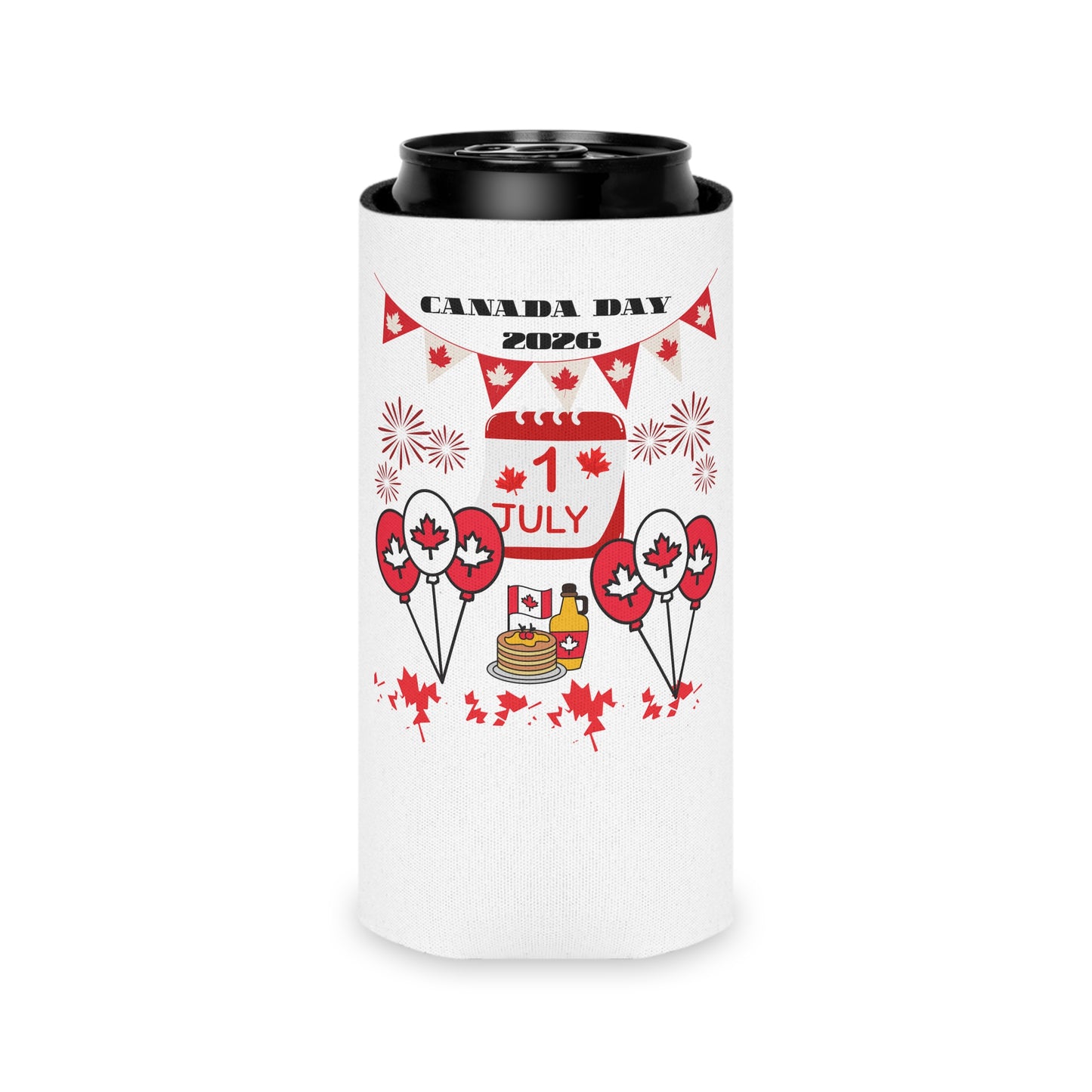 Canada Day Can Cooler — Happy Canada Day 1 July Patriotic Beverage Koozie