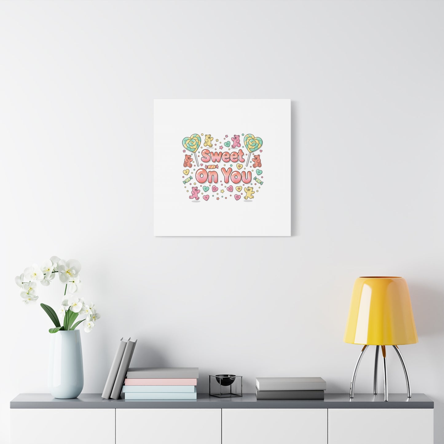 Sweet On You Canvas | Valentine Candycore heart candy pattern, pastel snackcore art