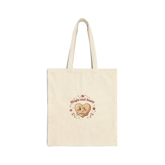 Single and Snack Heart Tote | Anti Valentine, Funny Single Humor Tote