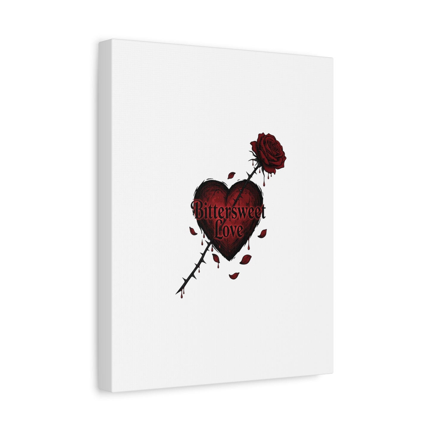 Bittersweet Love heart & thorn rose Canvas | Goth Valentine, Dark Romance Art Print