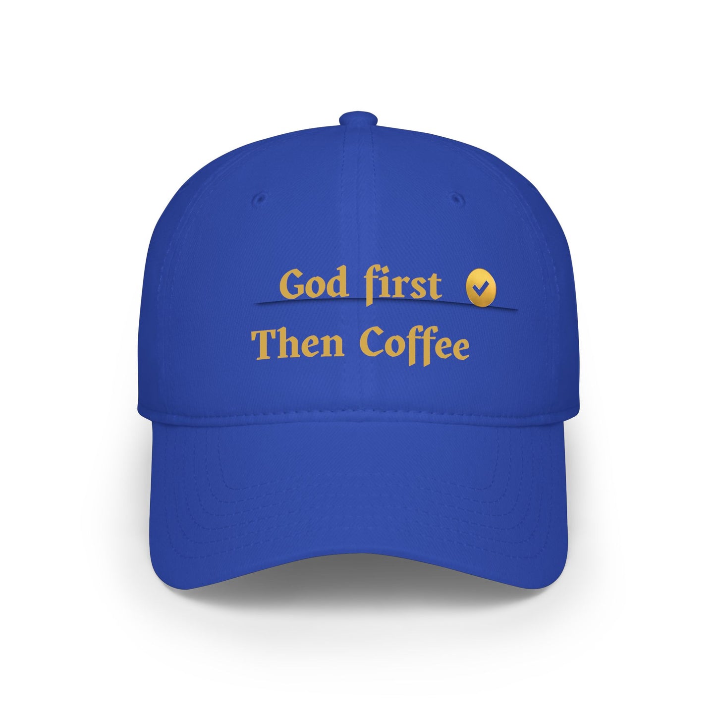 God First Then Coffee Baseball Cap - Christian Faith Prayer Hat