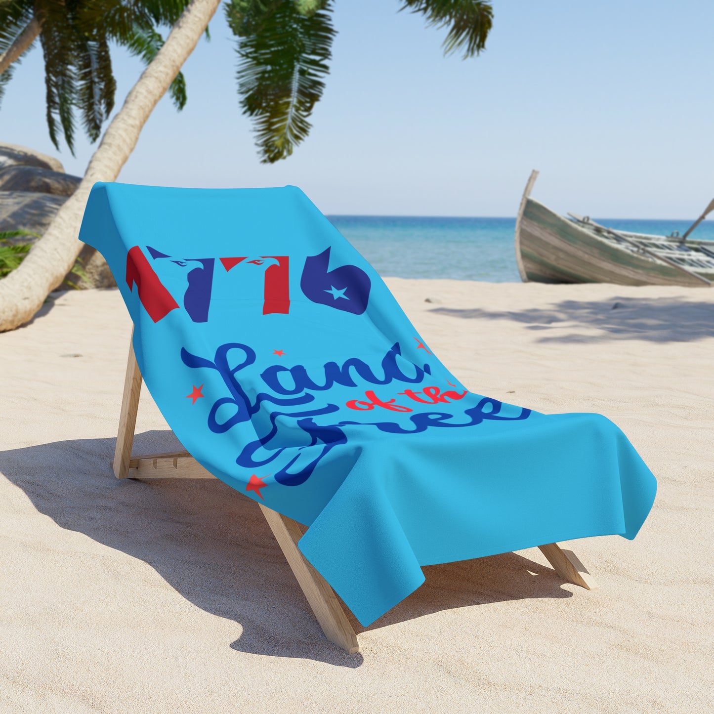 1776 Land of the Free Beach Towel | Patriotic Fourth of July Stars