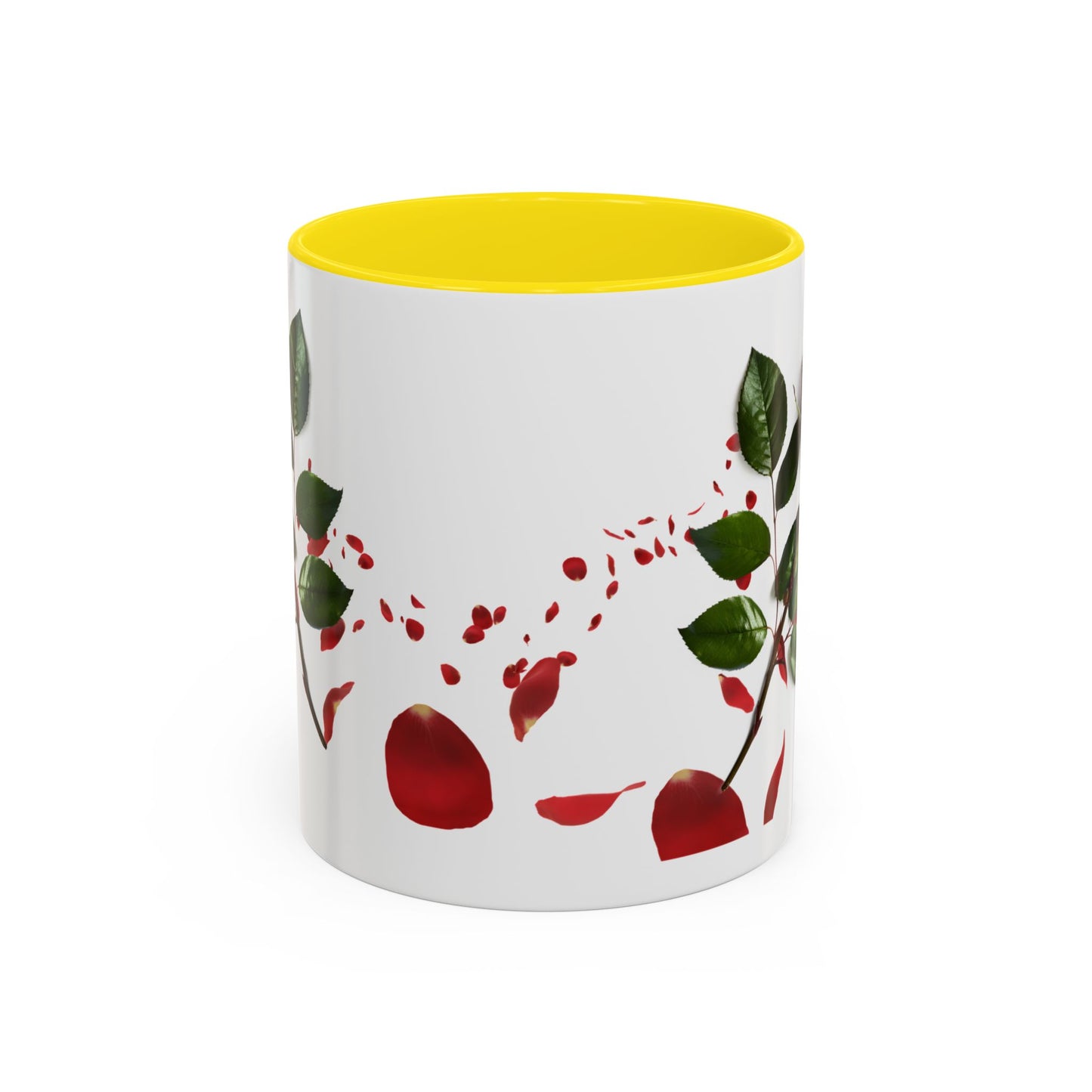 Red Rose Petals Accent Coffee Mug | 11oz 15oz