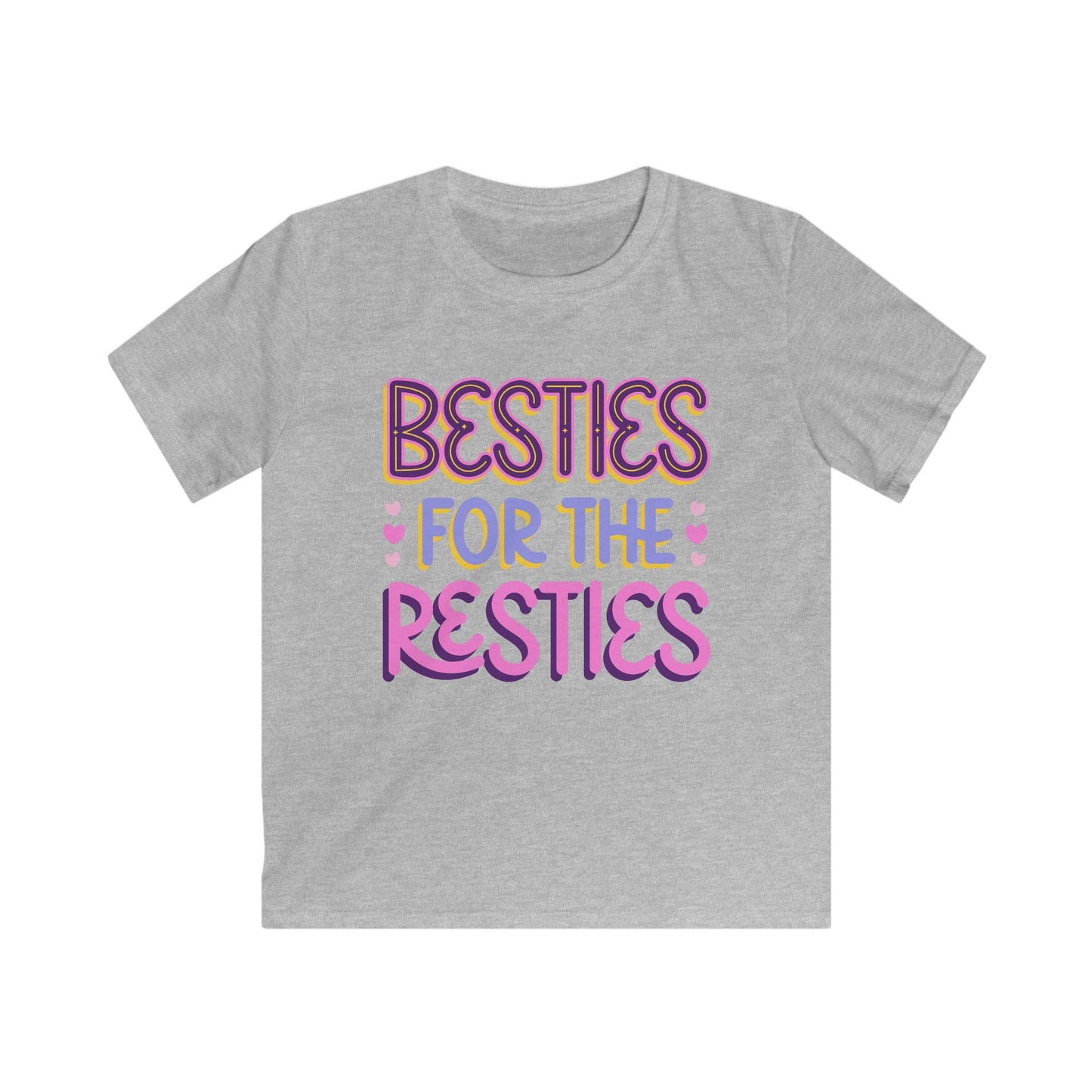 Kids Tee — "Besties for the Resties" Pink & Purple Friendship T-Shirt for Girls