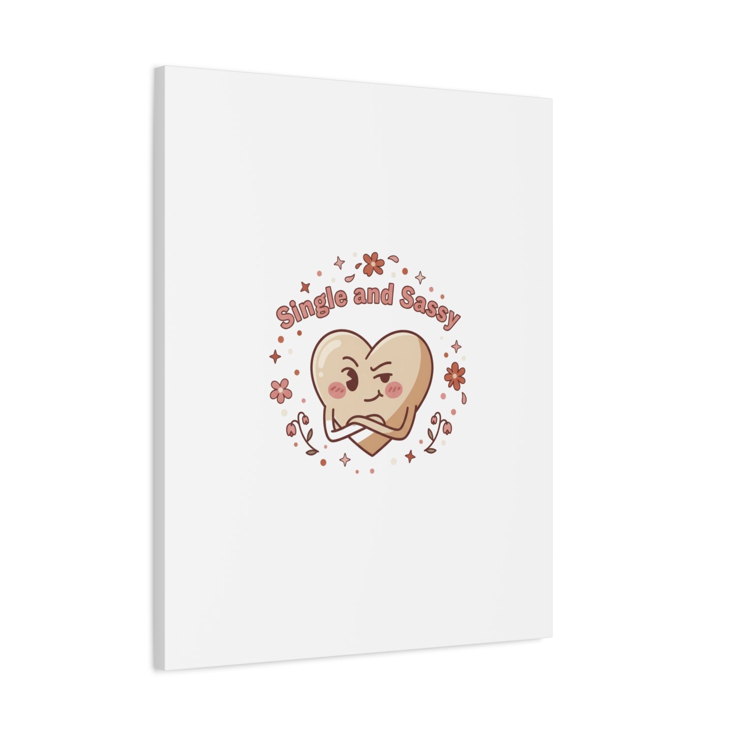 Single and Sassy Heart Canvas | Anti‑Valentine, Pastel Cynic Wall Art
