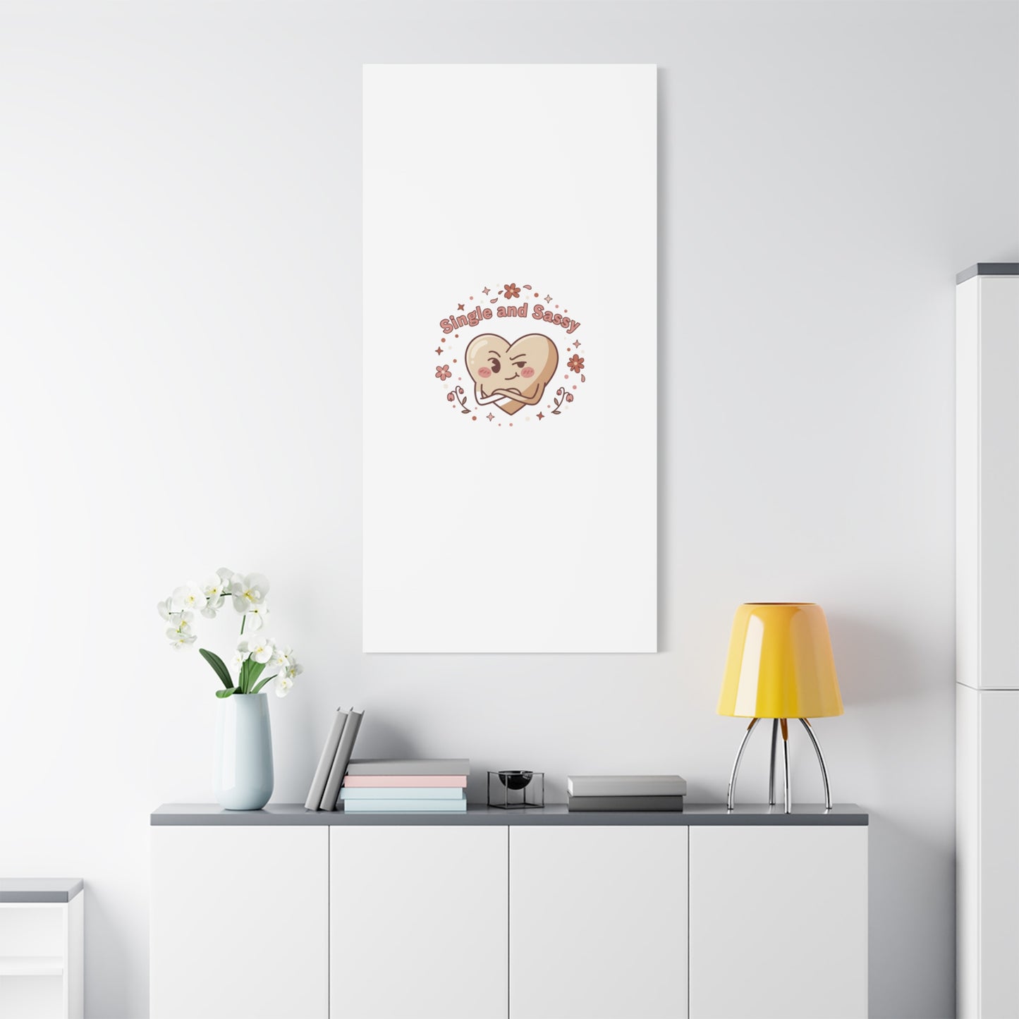 Single and Sassy Heart Canvas | Anti‑Valentine, Pastel Cynic Wall Art