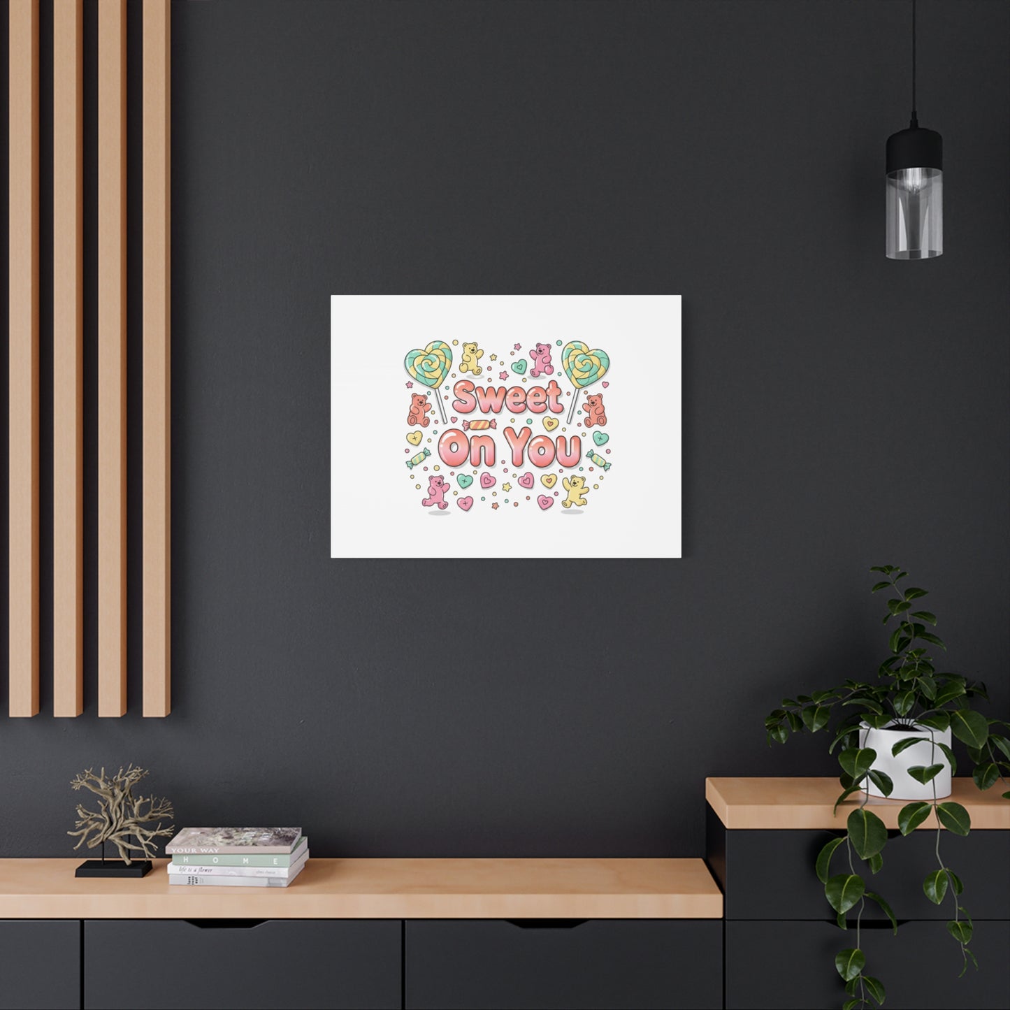 Sweet On You Canvas | Valentine Candycore heart candy pattern, pastel snackcore art