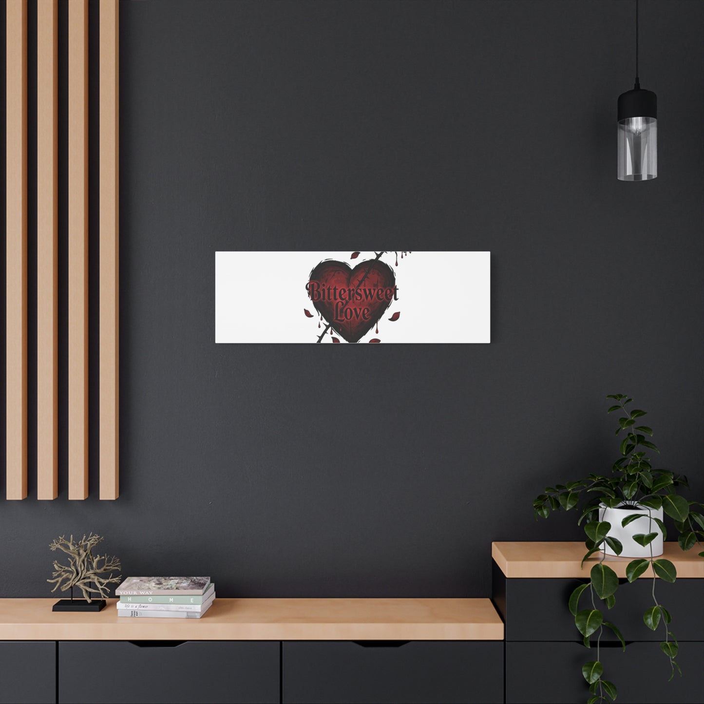 Bittersweet Love heart & thorn rose Canvas | Goth Valentine, Dark Romance Art Print