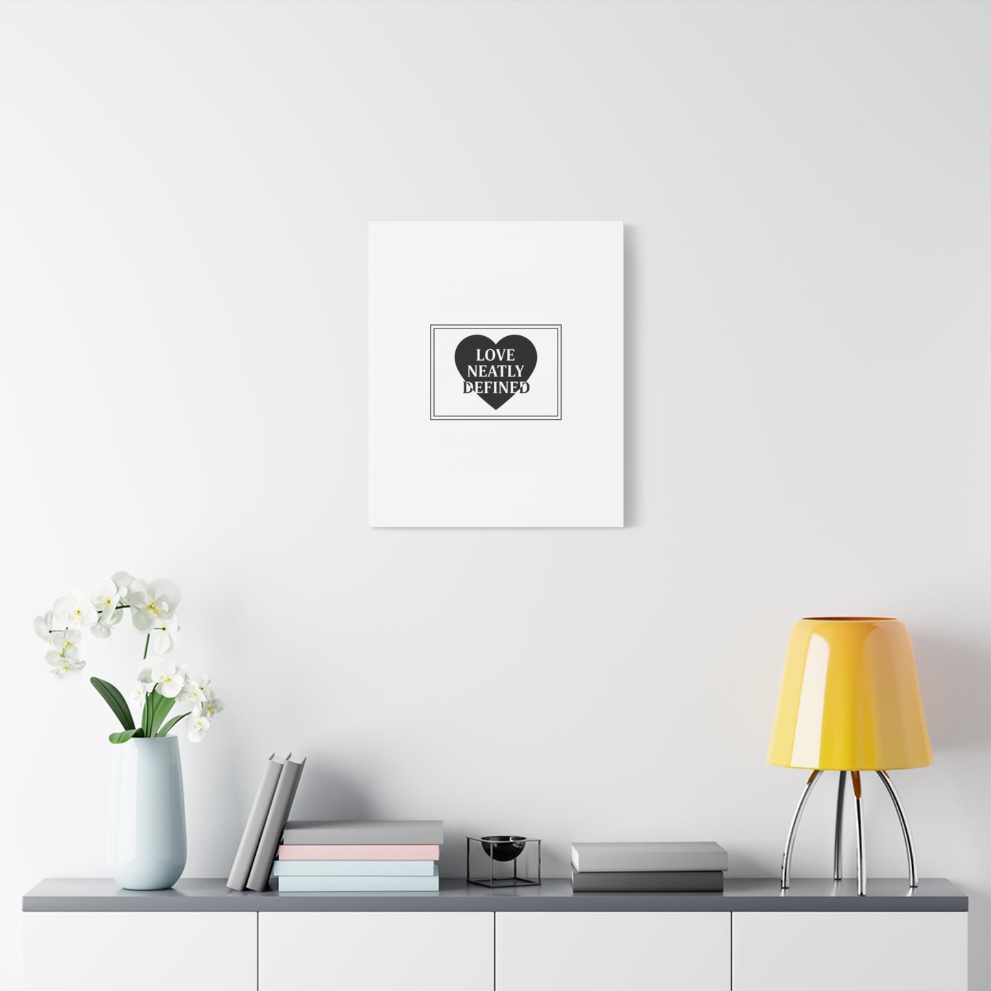 Love Neatly Defined Canvas, editorial black and white love print | elegant typography poster