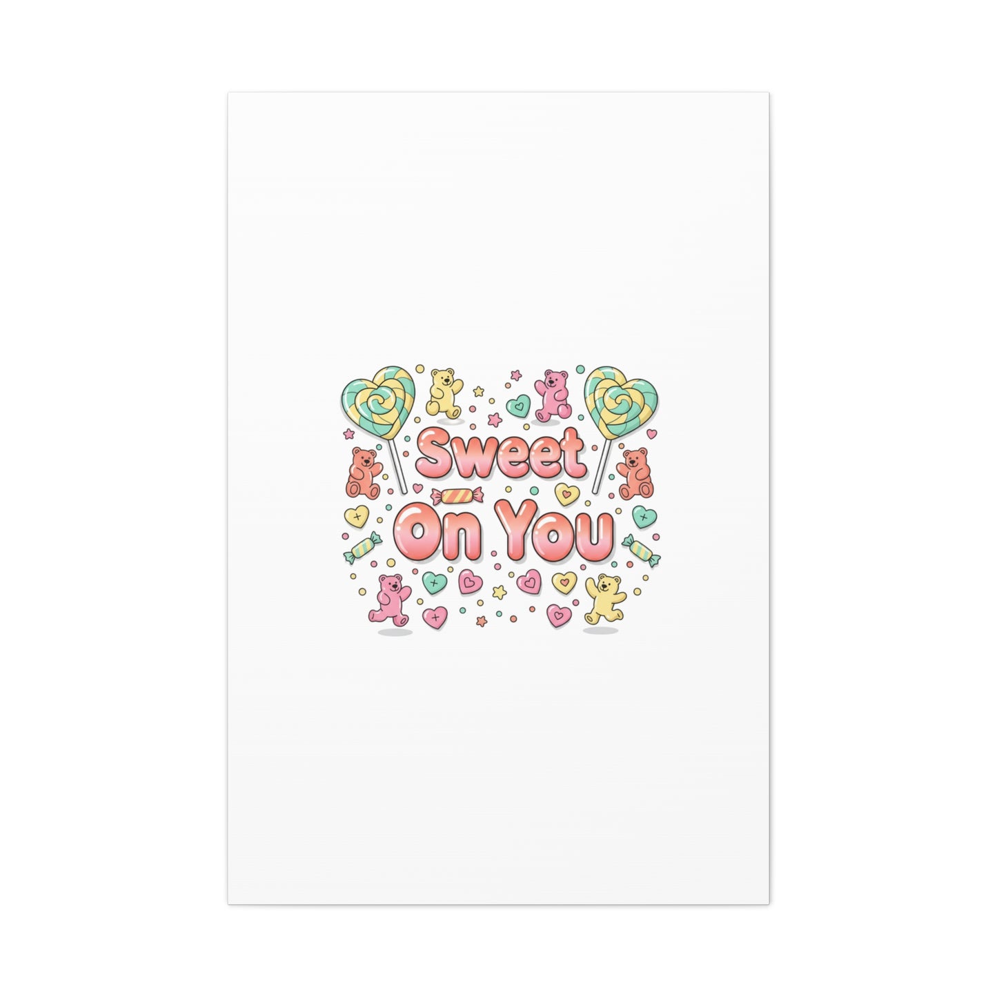 Sweet On You Canvas | Valentine Candycore heart candy pattern, pastel snackcore art