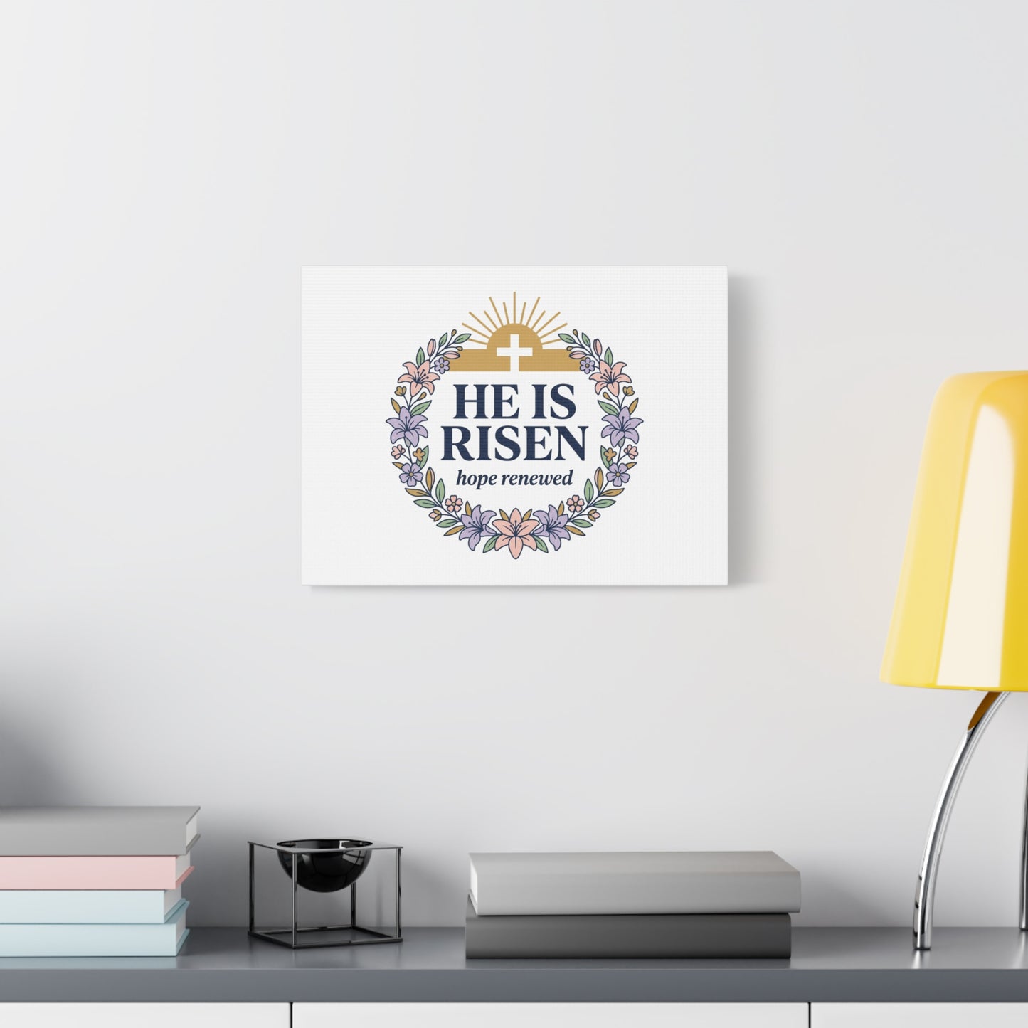 He Is Risen Canvas | Christian Easter Wall Art, Resurrection Scripture