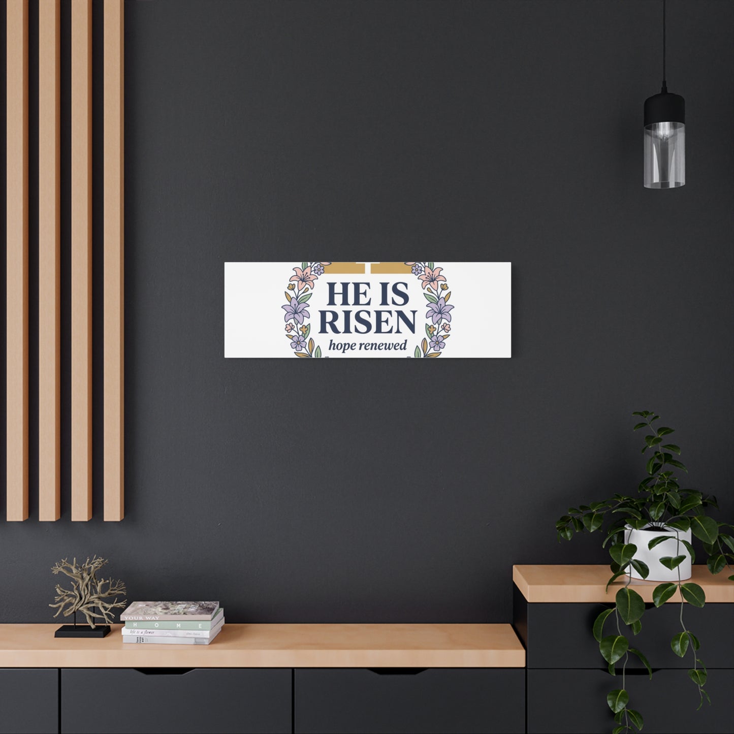 He Is Risen Canvas | Christian Easter Wall Art, Resurrection Scripture