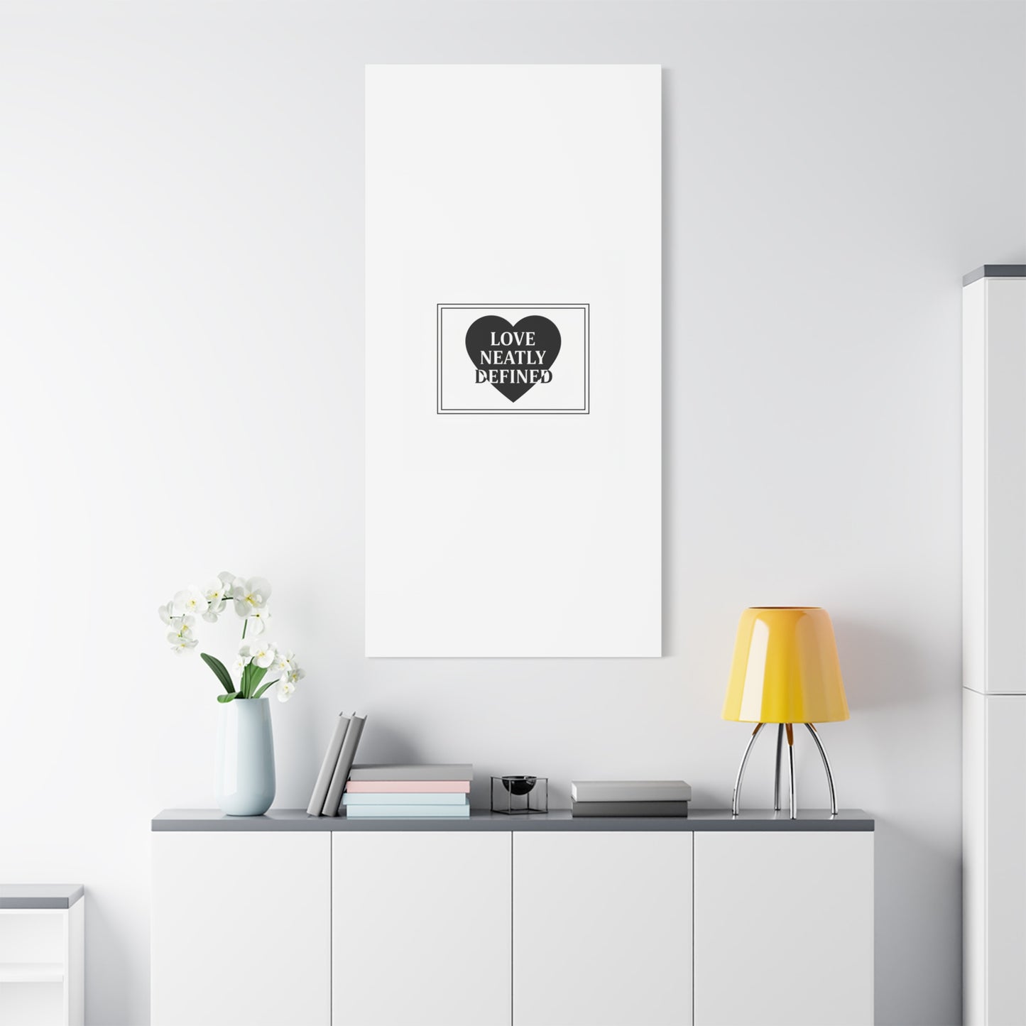 Love Neatly Defined Canvas, editorial black and white love print | elegant typography poster