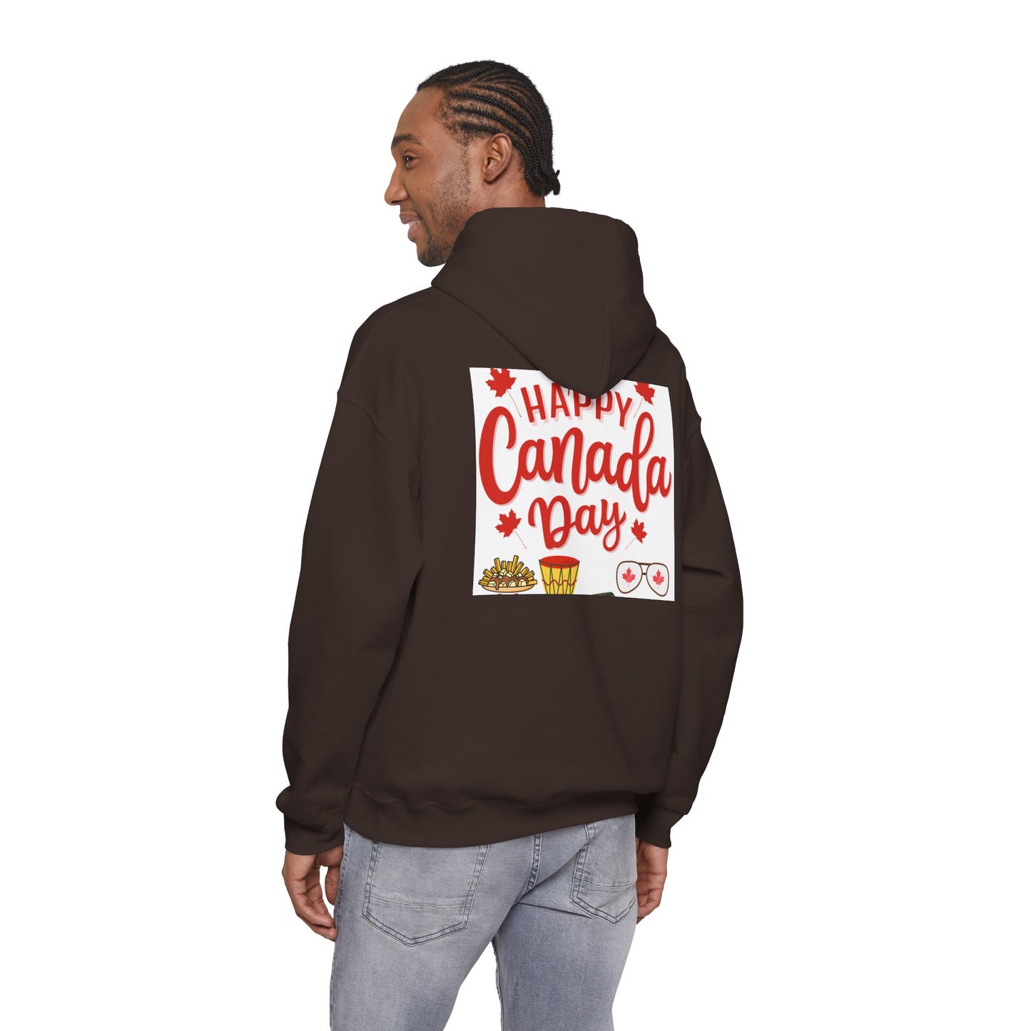 Canada Day Hoodie — "Happy Canada Day! Proud Canadian" Celebration Sweatshirt