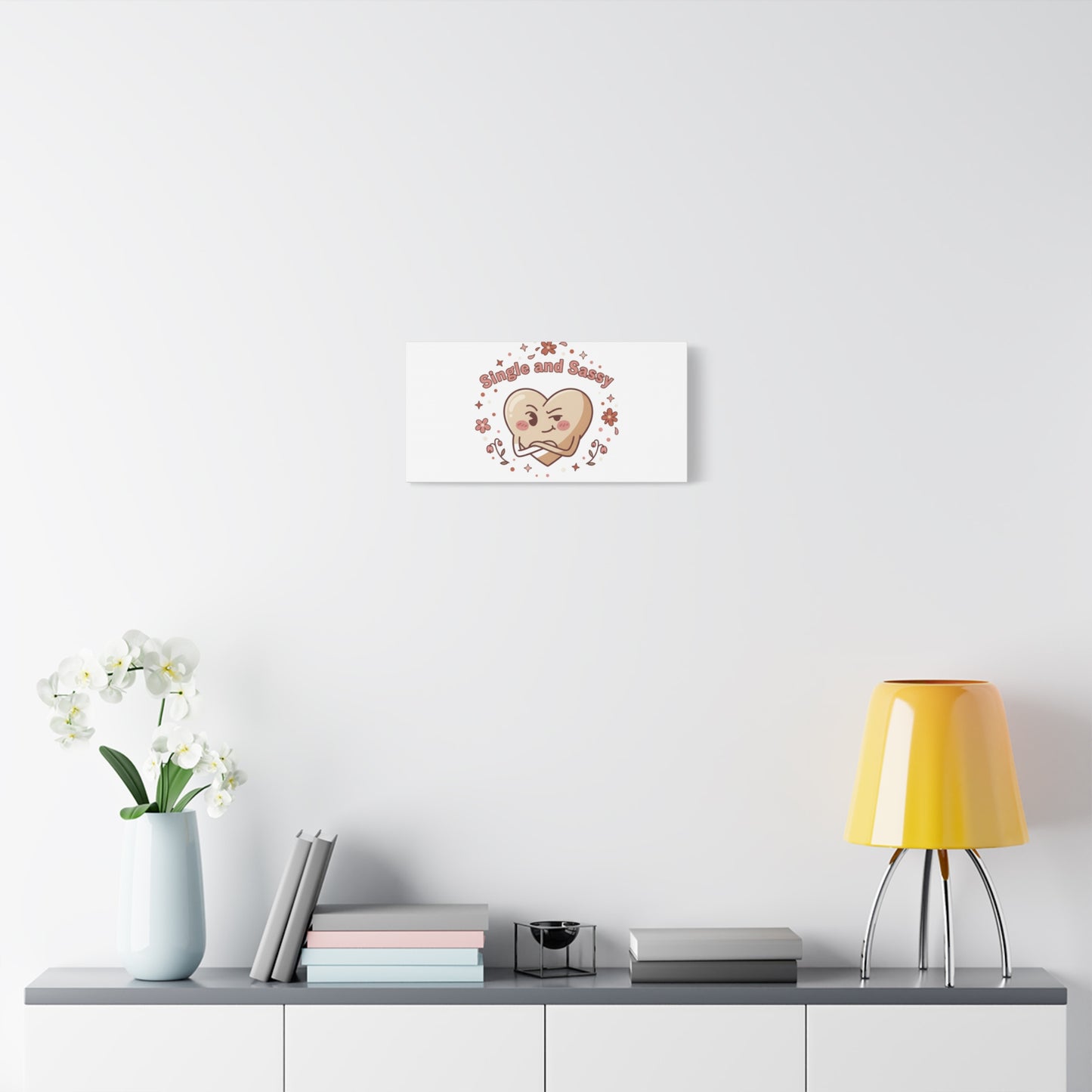 Single and Sassy Heart Canvas | Anti‑Valentine, Pastel Cynic Wall Art