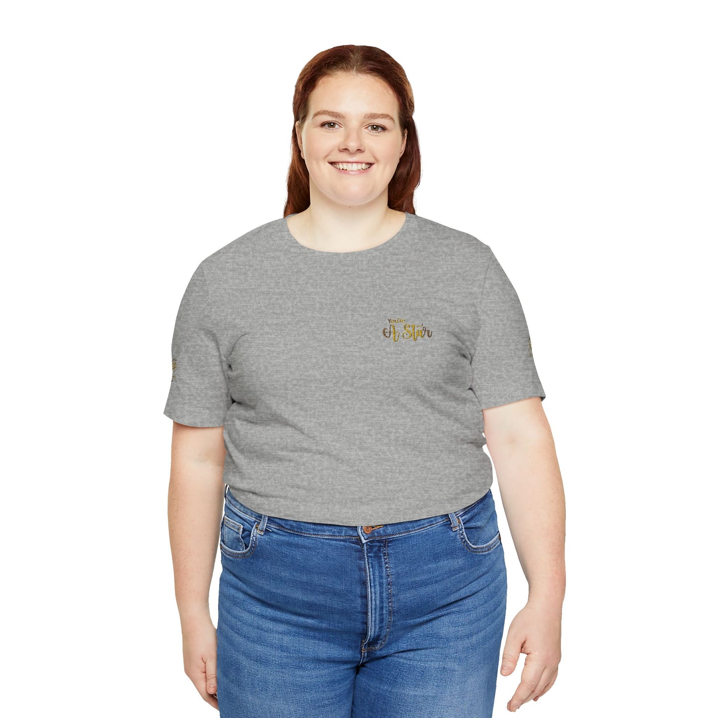 White Bee Graphic Tee — Small Chest & Sleeve Floral Bee Design
