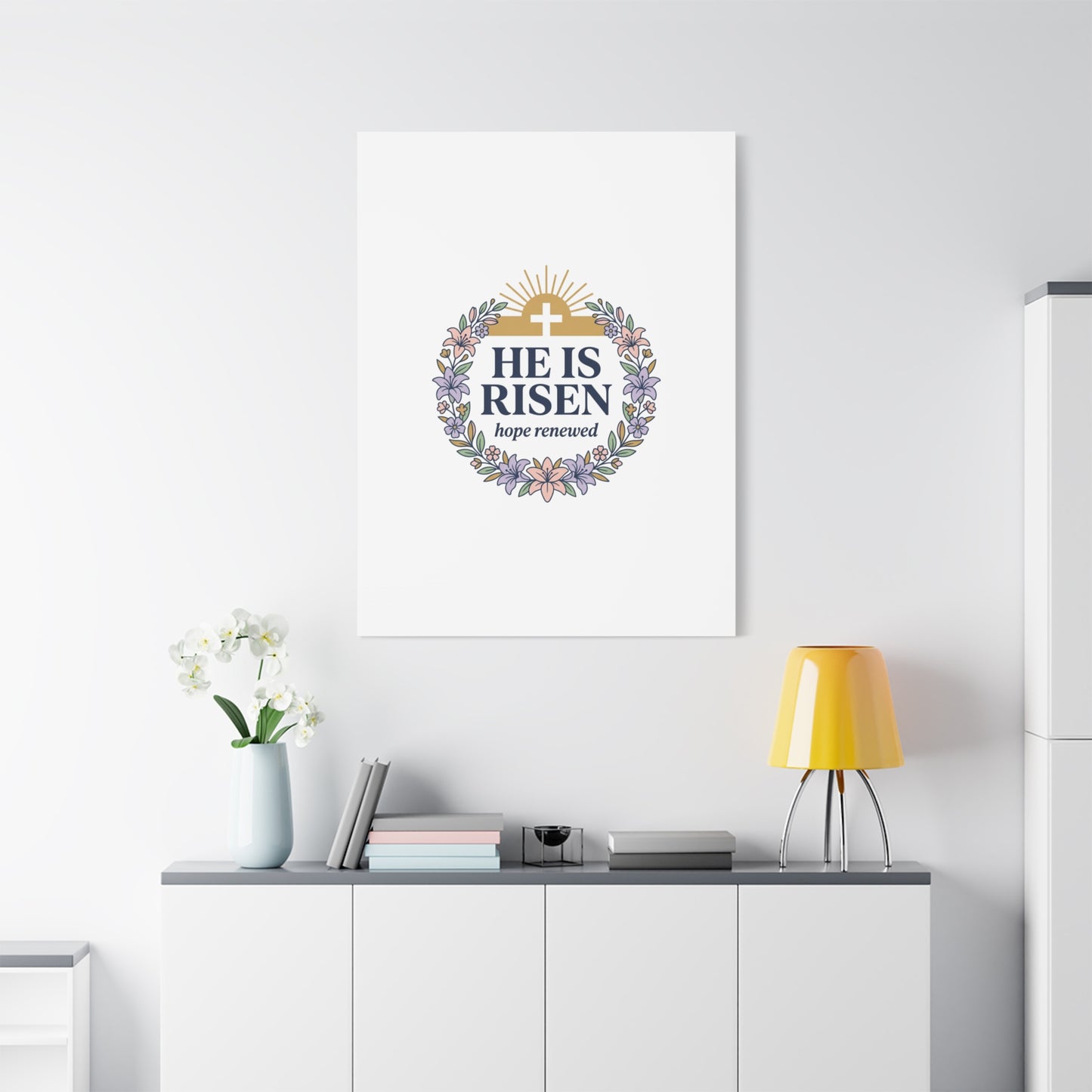 He Is Risen Canvas | Christian Easter Wall Art, Resurrection Scripture