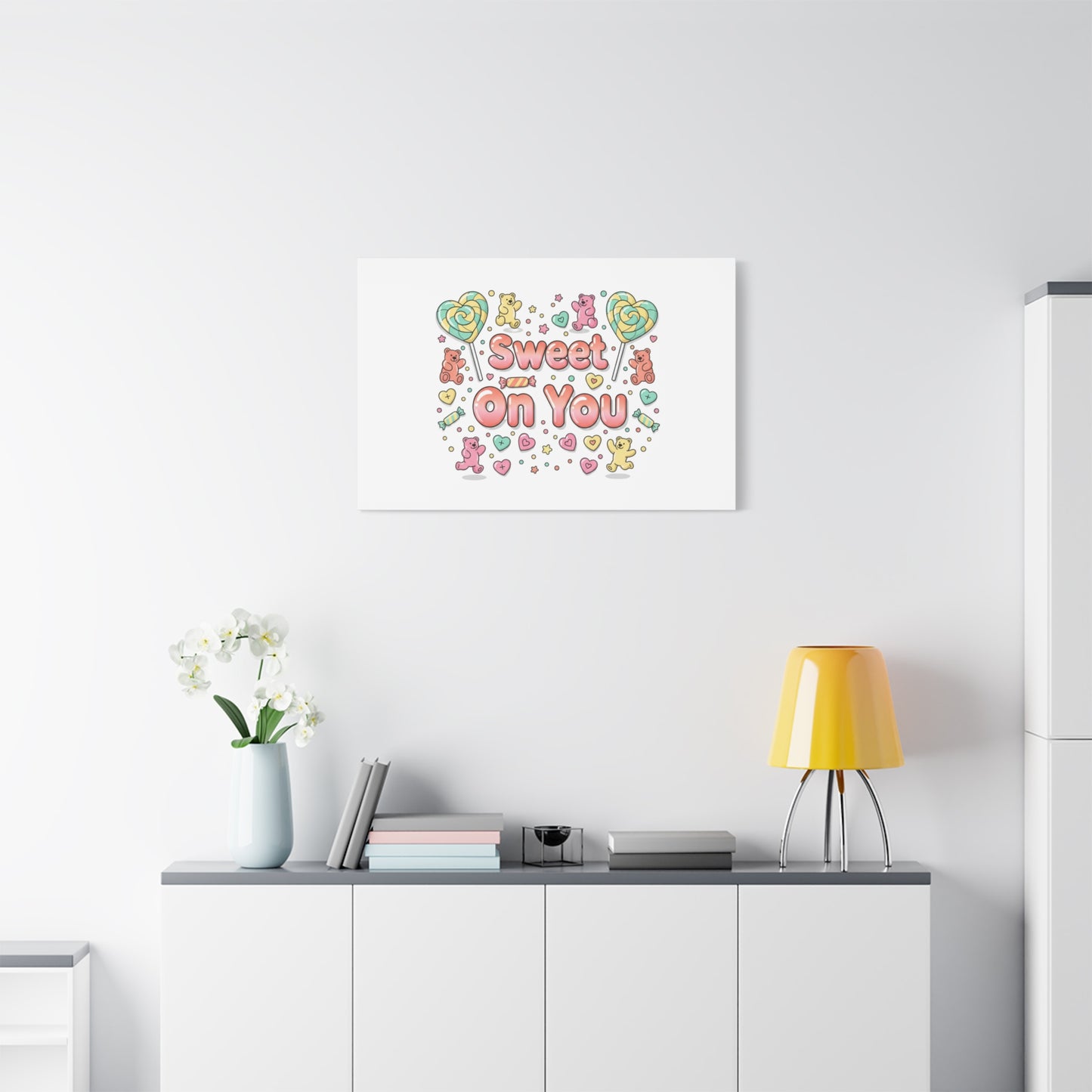 Sweet On You Canvas | Valentine Candycore heart candy pattern, pastel snackcore art