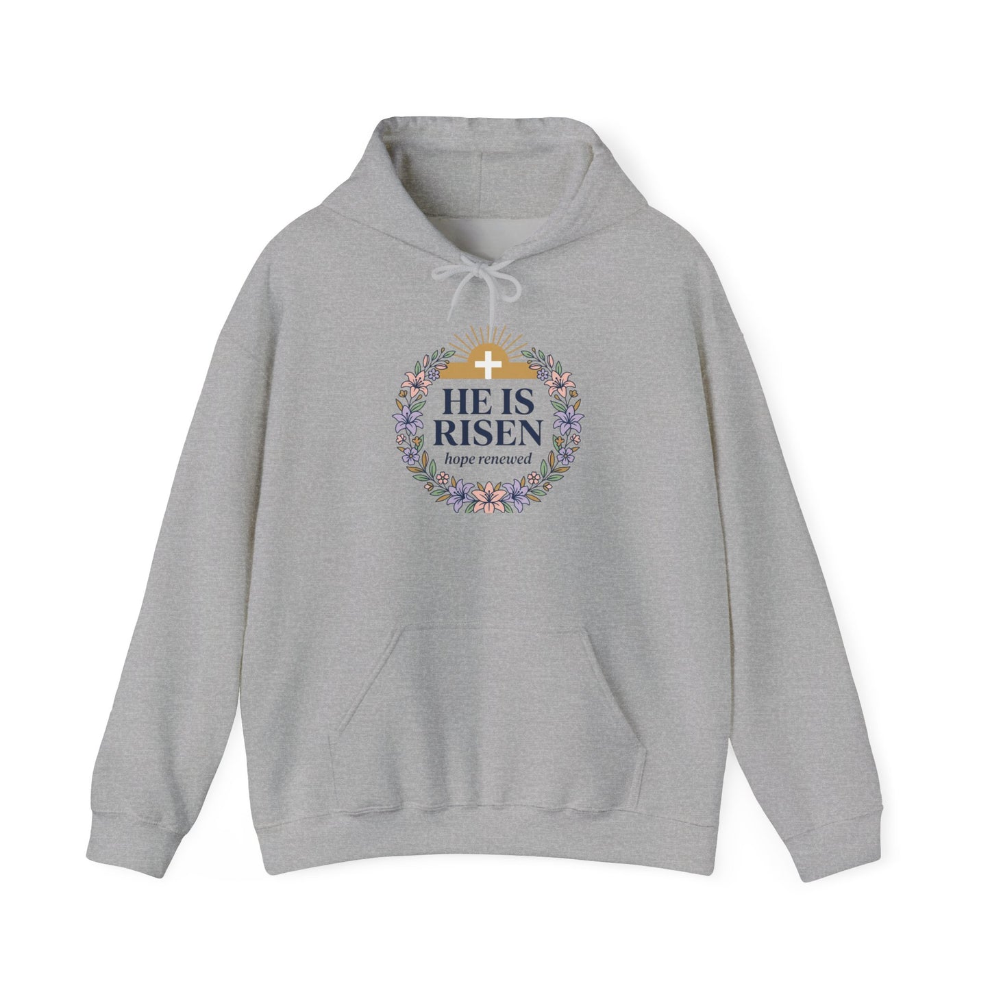 He Is Risen wreath hoodie | Christian Easter sweatshirt, resurrection apparel