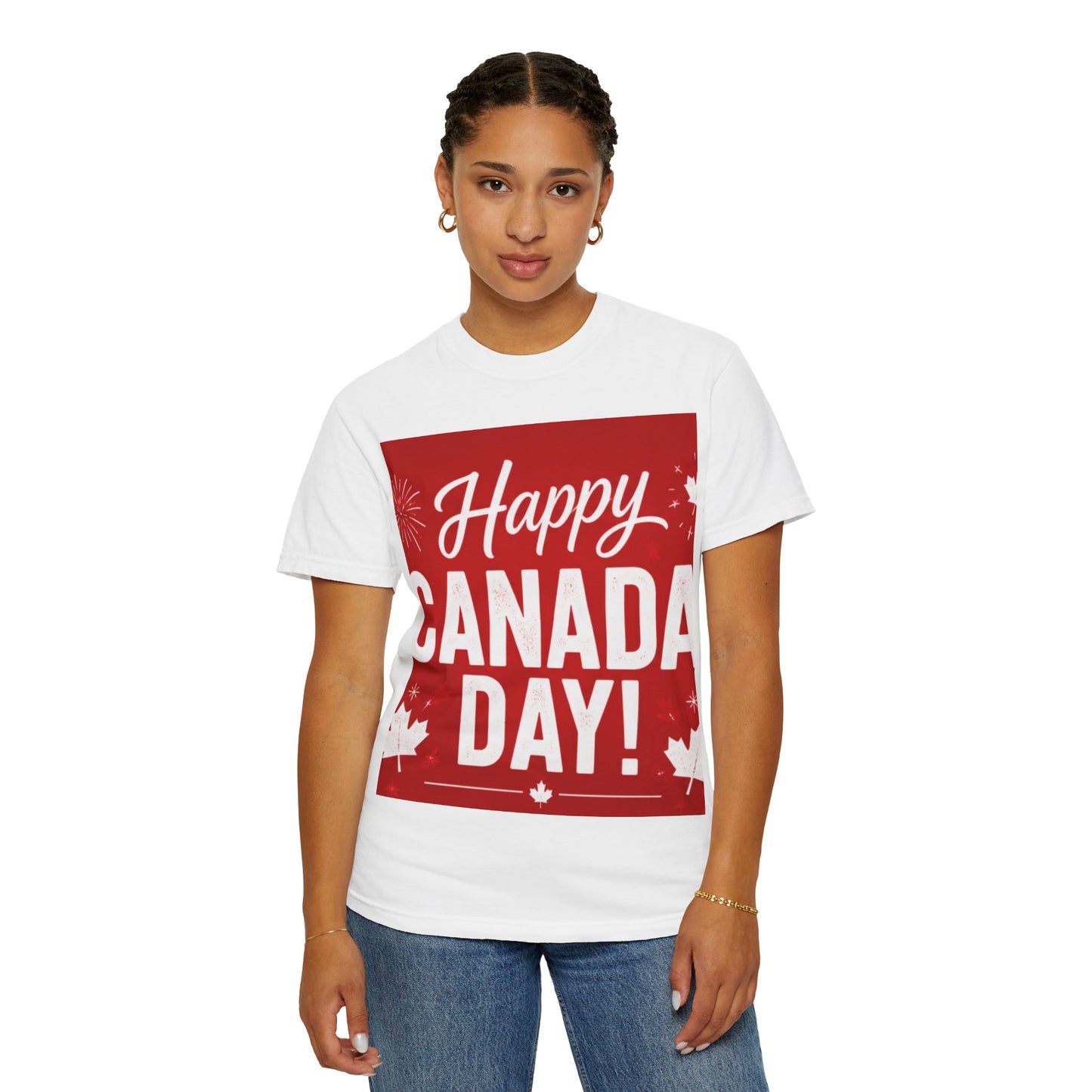 Happy Canada Day T-Shirt — Red Maple Leaf Canada Day Tee