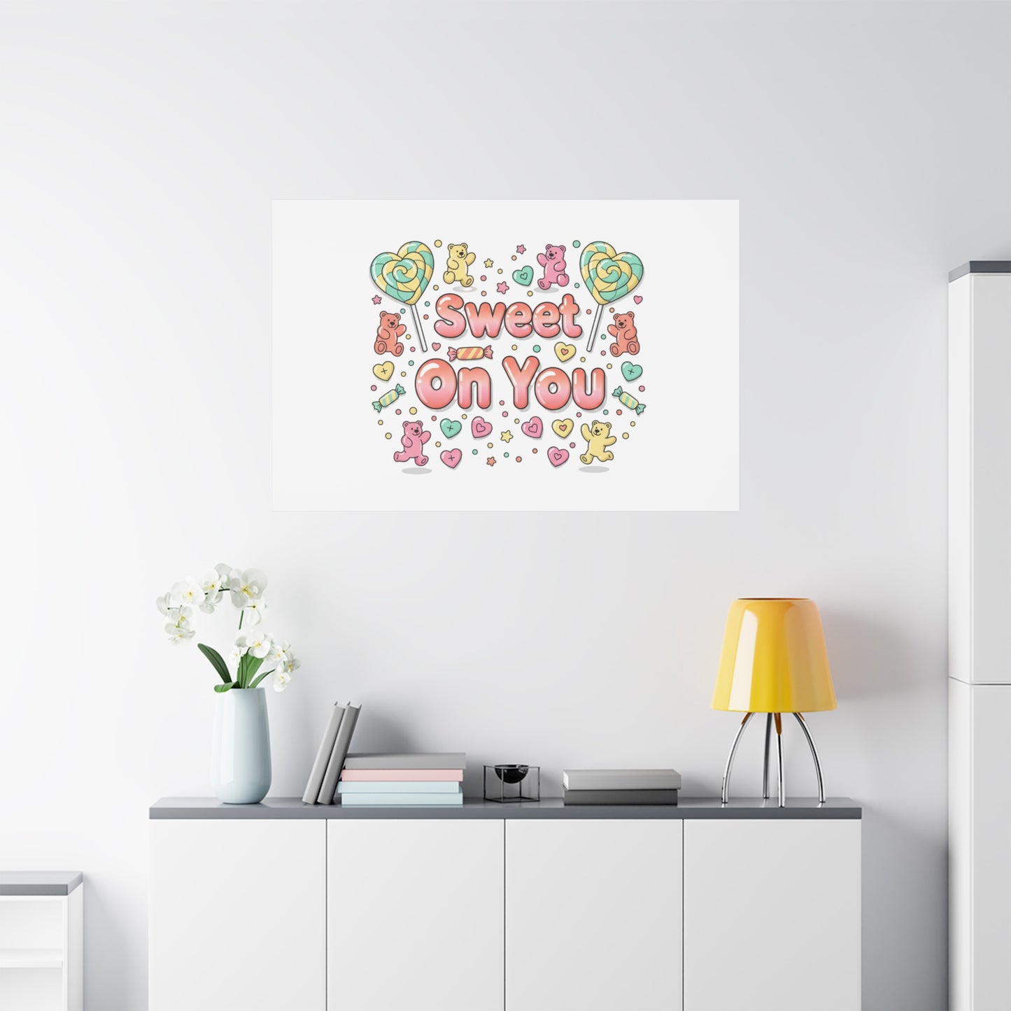 Sweet On You Canvas | Valentine Candycore heart candy pattern, pastel snackcore art