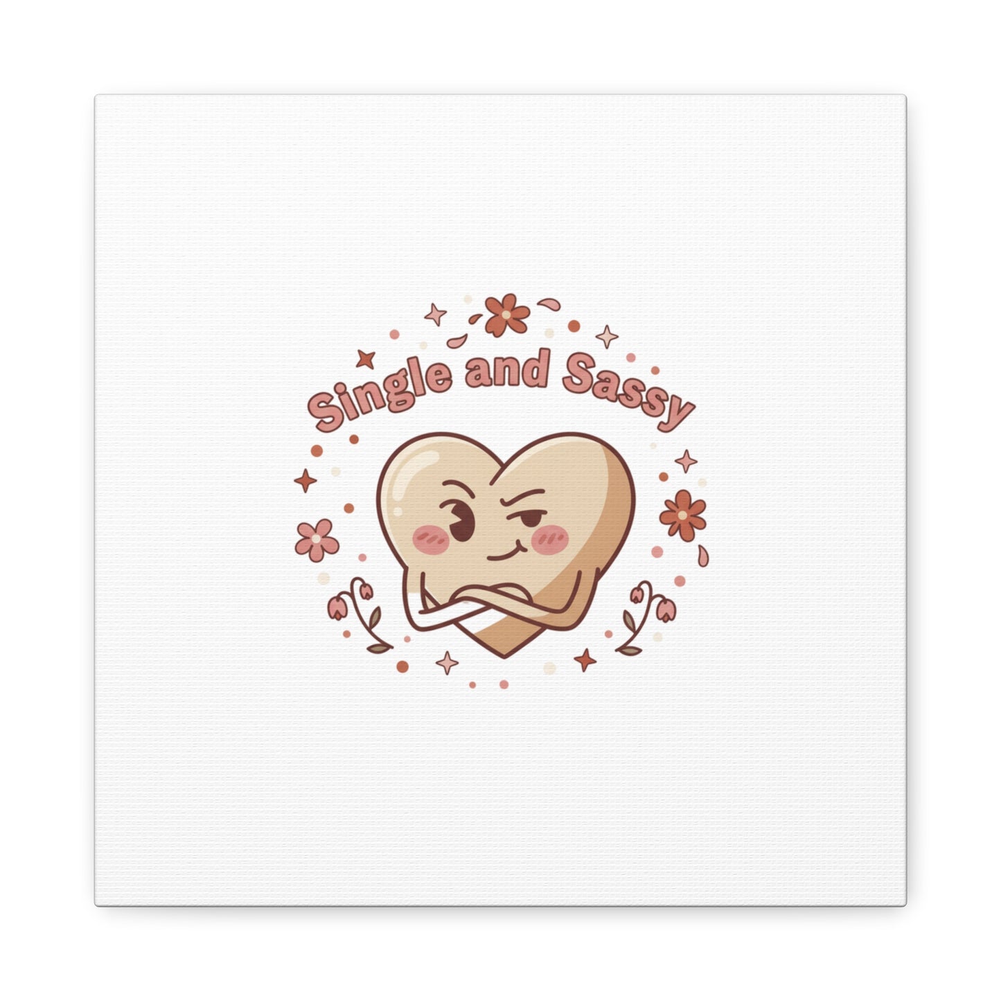 Single and Sassy Heart Canvas | Anti‑Valentine, Pastel Cynic Wall Art