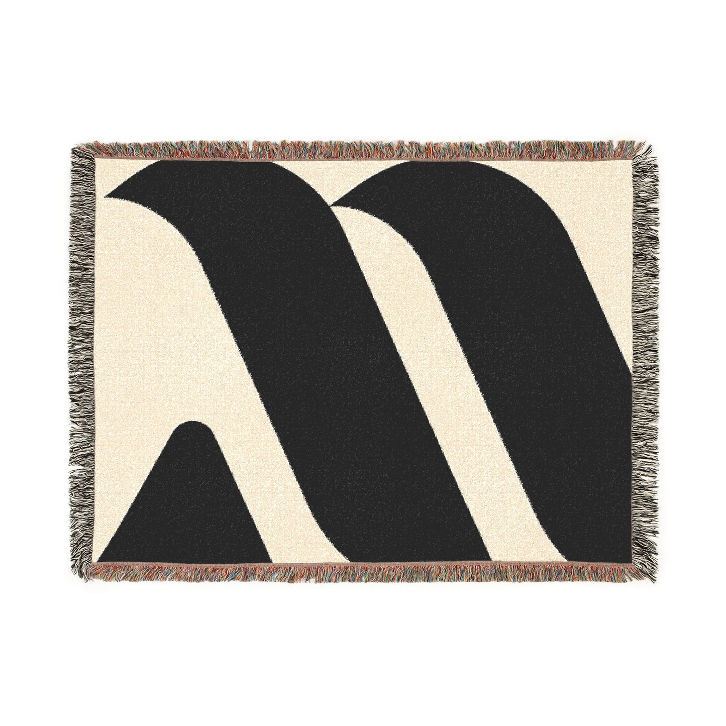 Abstract Curved Stripes Woven Blanket | Modern Geometric Throw