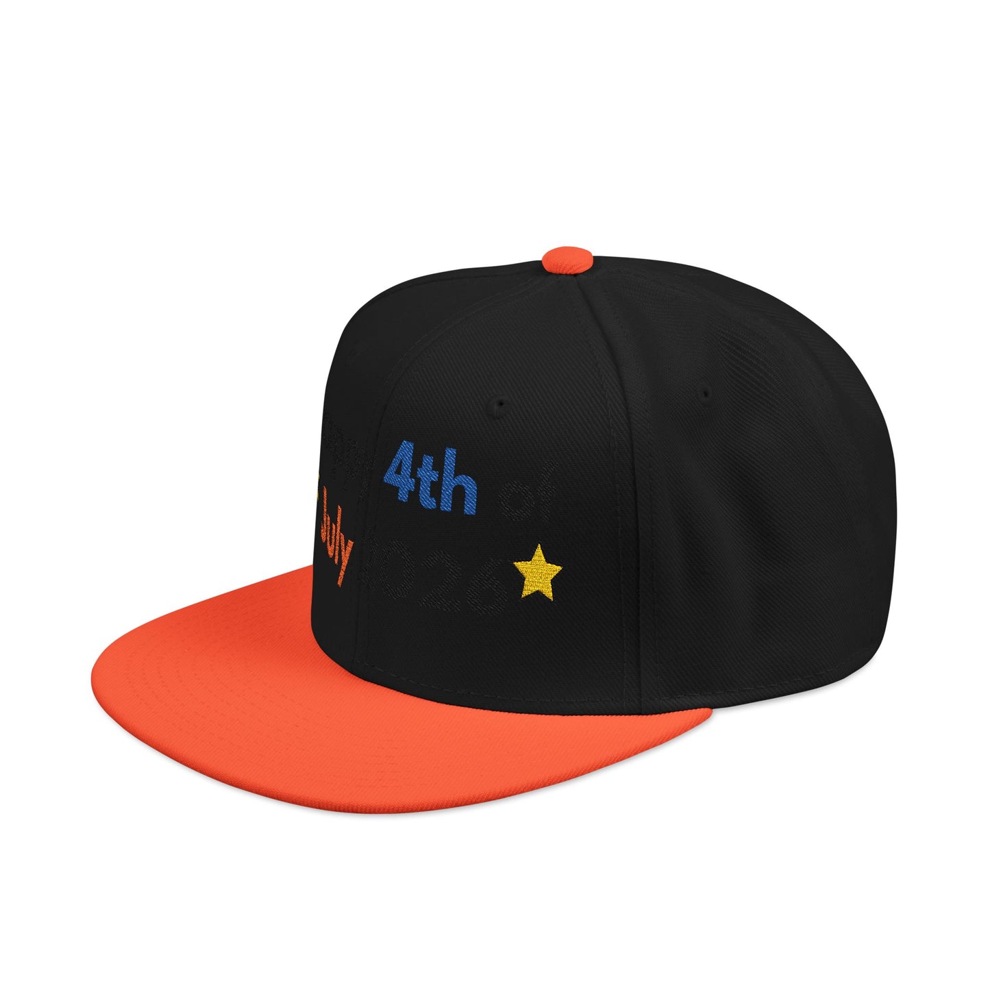 Happy 4th of July 2026 Embroidered Snapback Hat