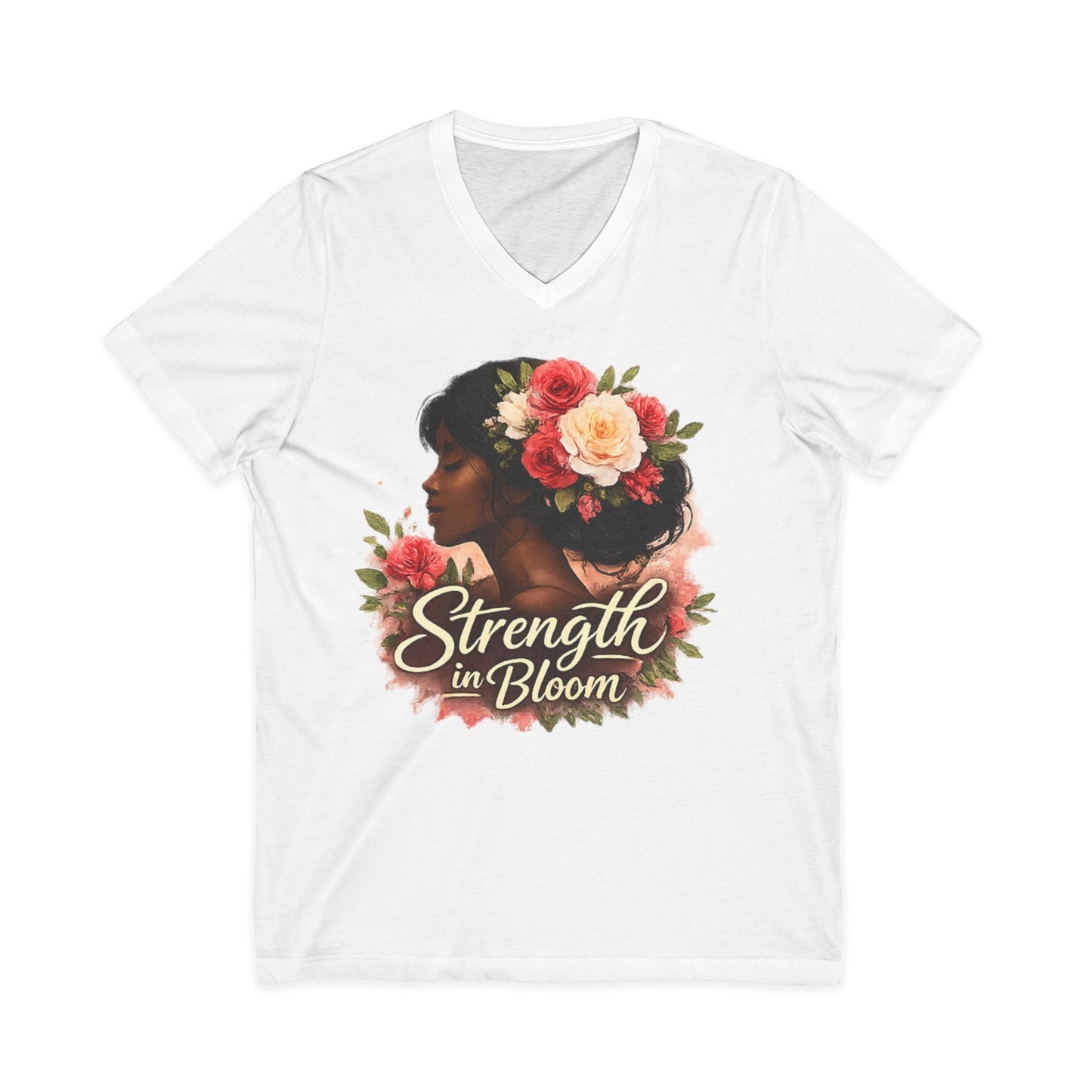 Strength in Bloom V-Neck Tee