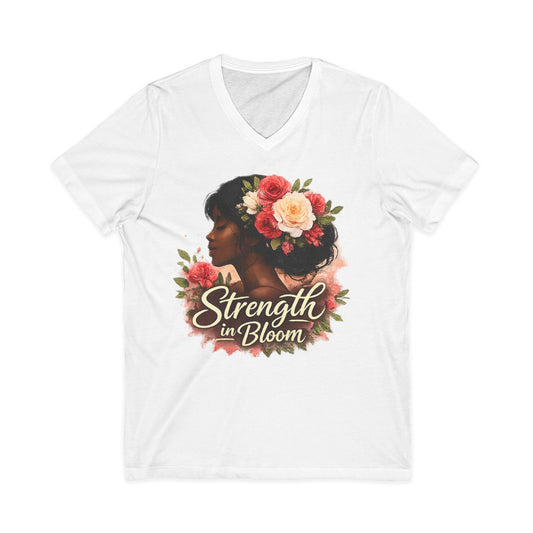 Strength in Bloom V-Neck Tee