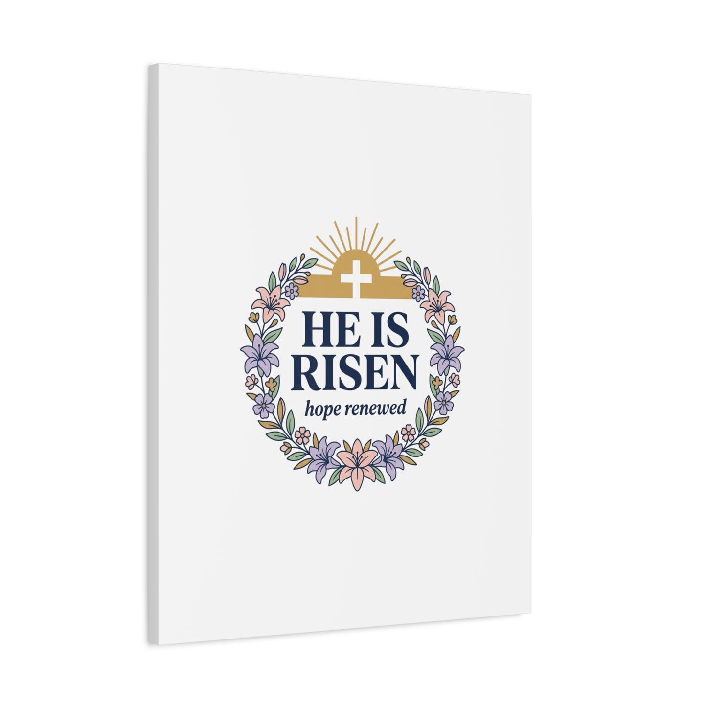 He Is Risen Canvas | Christian Easter Wall Art, Resurrection Scripture