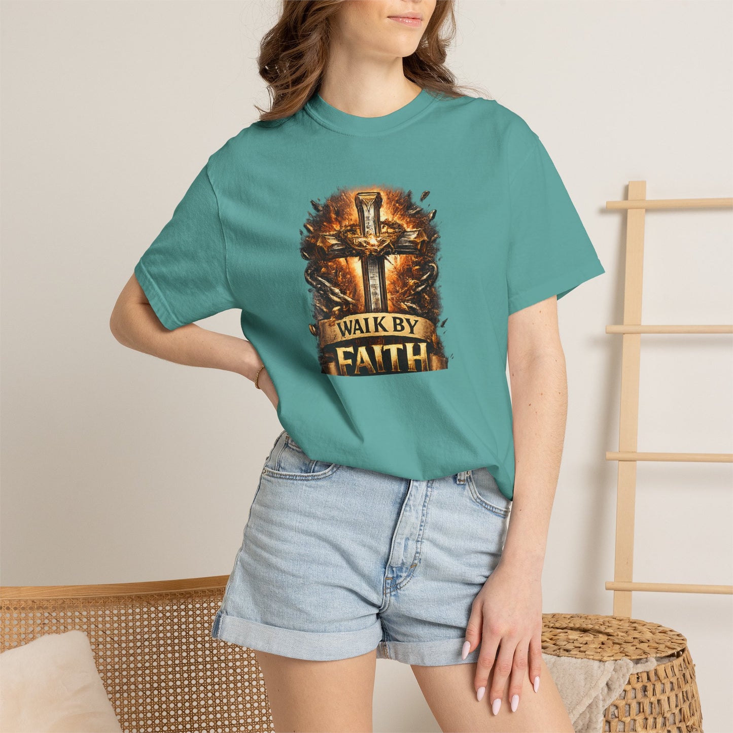 Walk By Faith T-Shirt — Christian Armor Graphic Tee