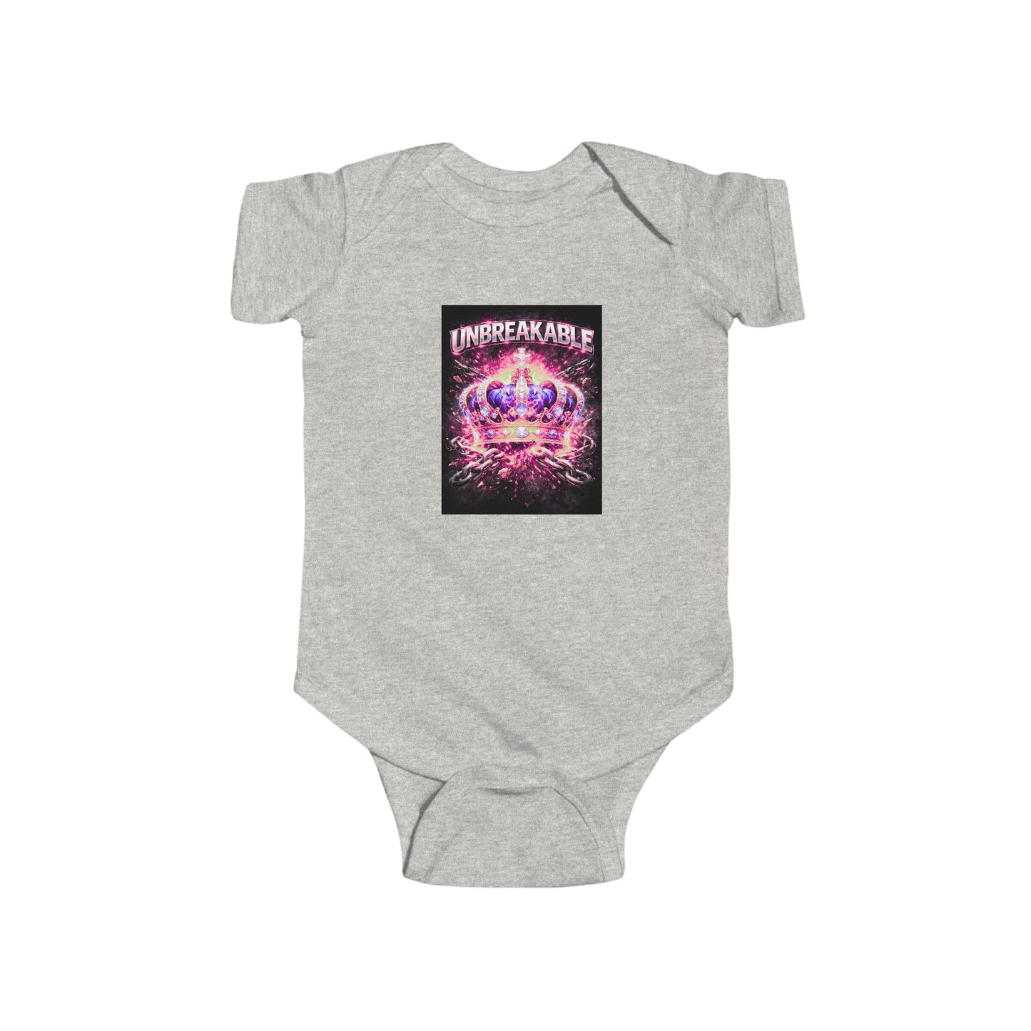 Infant Bodysuit — 'Unbreakable' Neon Crown Baby Onesie