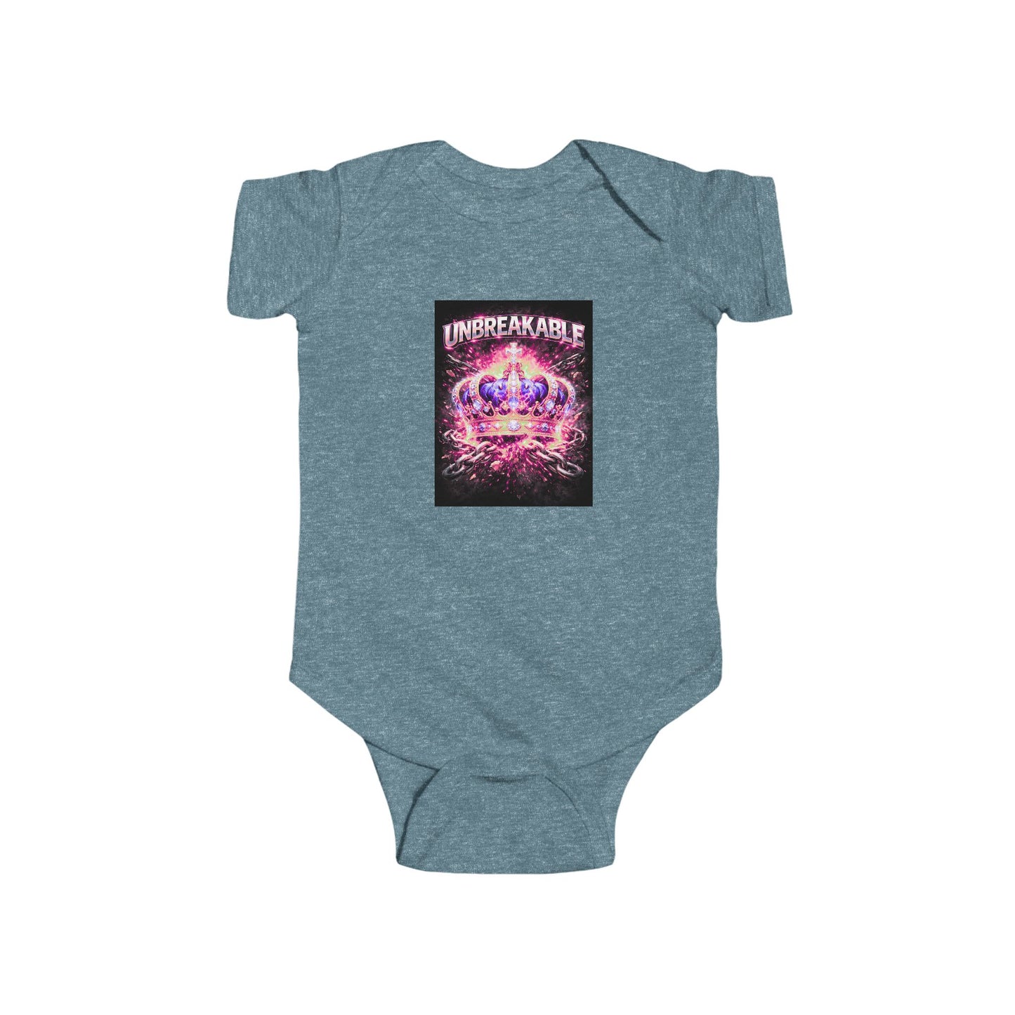 Infant Bodysuit — 'Unbreakable' Neon Crown Baby Onesie