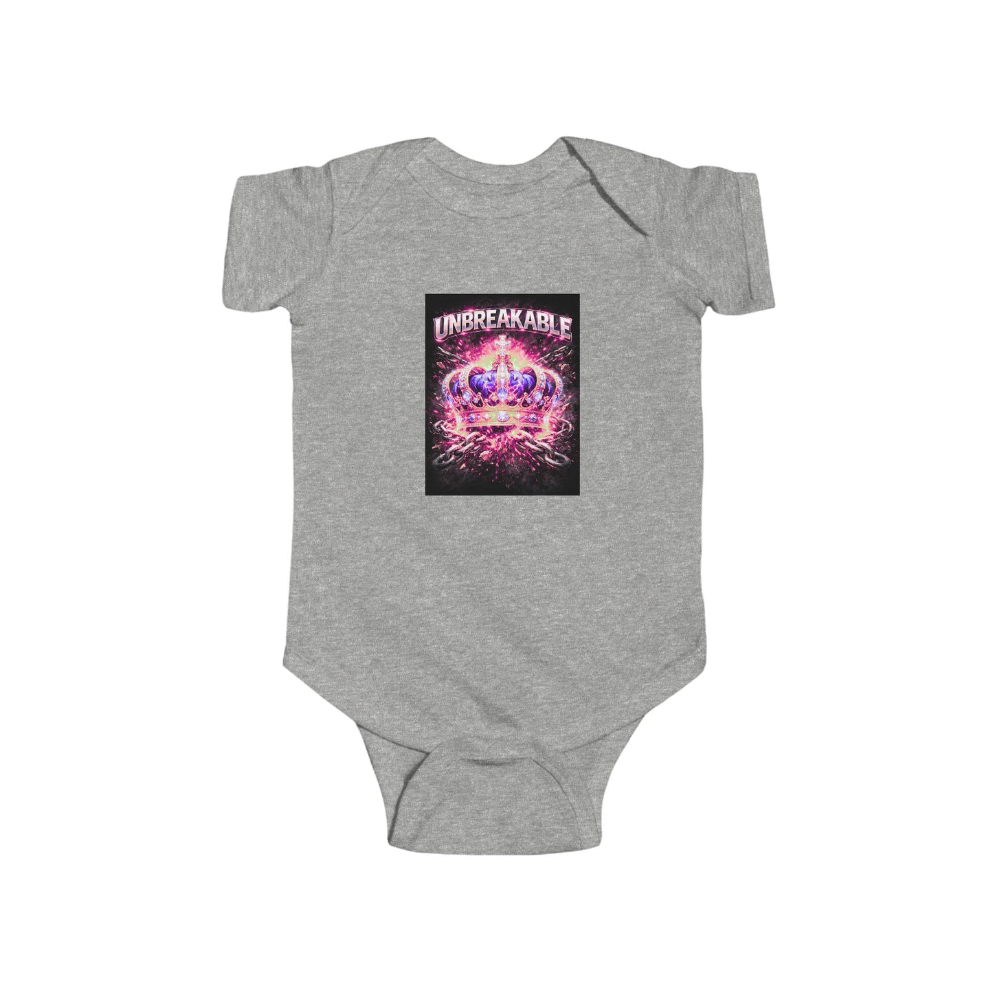 Infant Bodysuit — 'Unbreakable' Neon Crown Baby Onesie