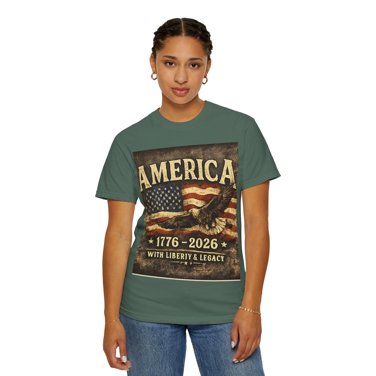 America 1776-2026 Vintage Flag Eagle T-shirt