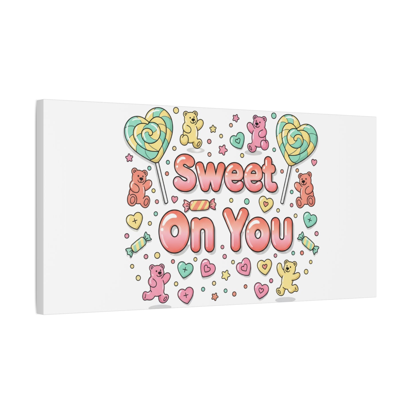 Sweet On You Canvas | Valentine Candycore heart candy pattern, pastel snackcore art