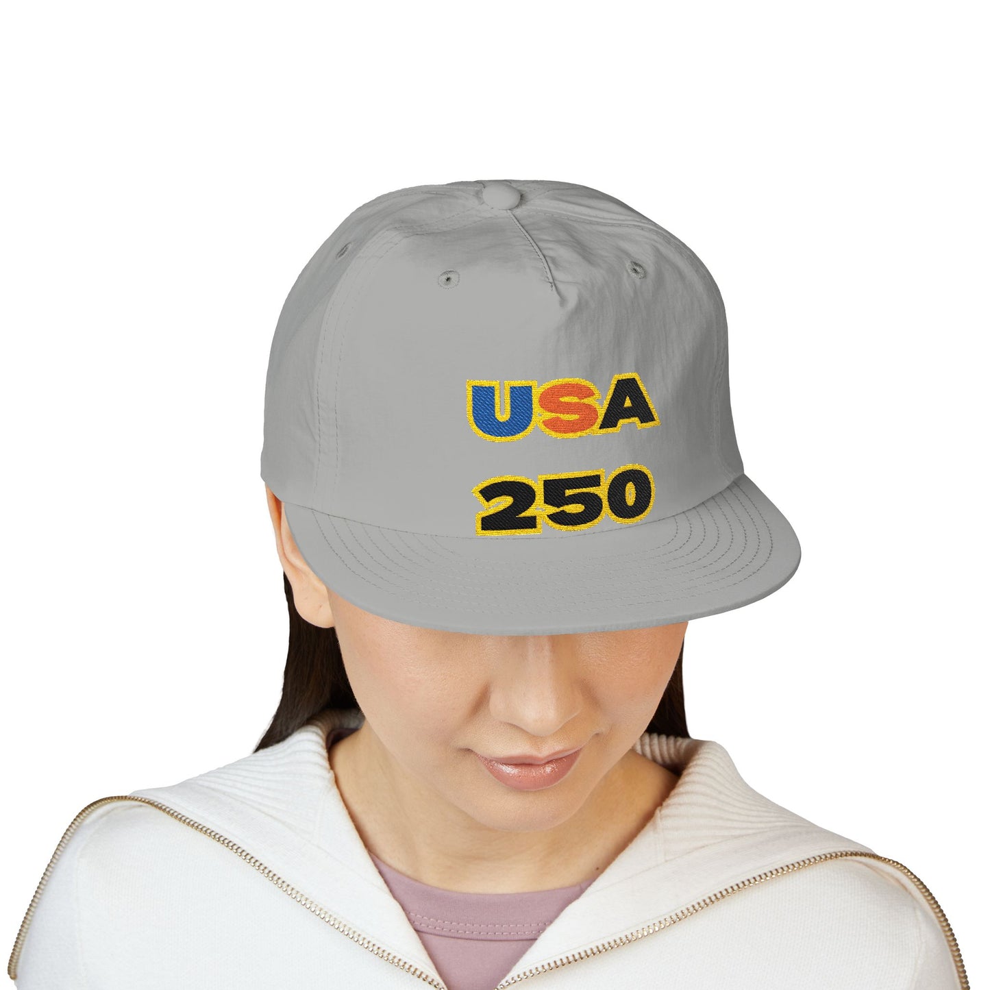 USA 250 Surf Cap | Embroidered Trucker Hat, White Snapback