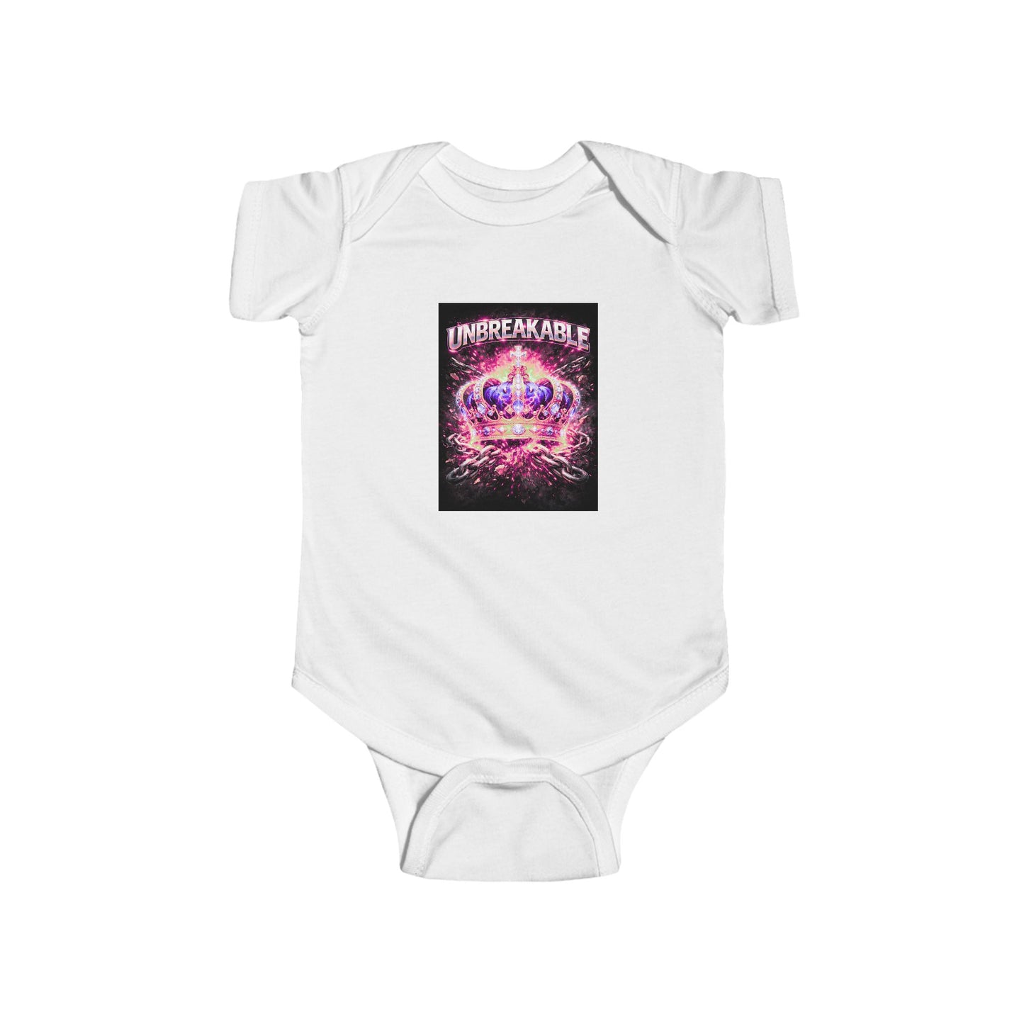 Infant Bodysuit — 'Unbreakable' Neon Crown Baby Onesie